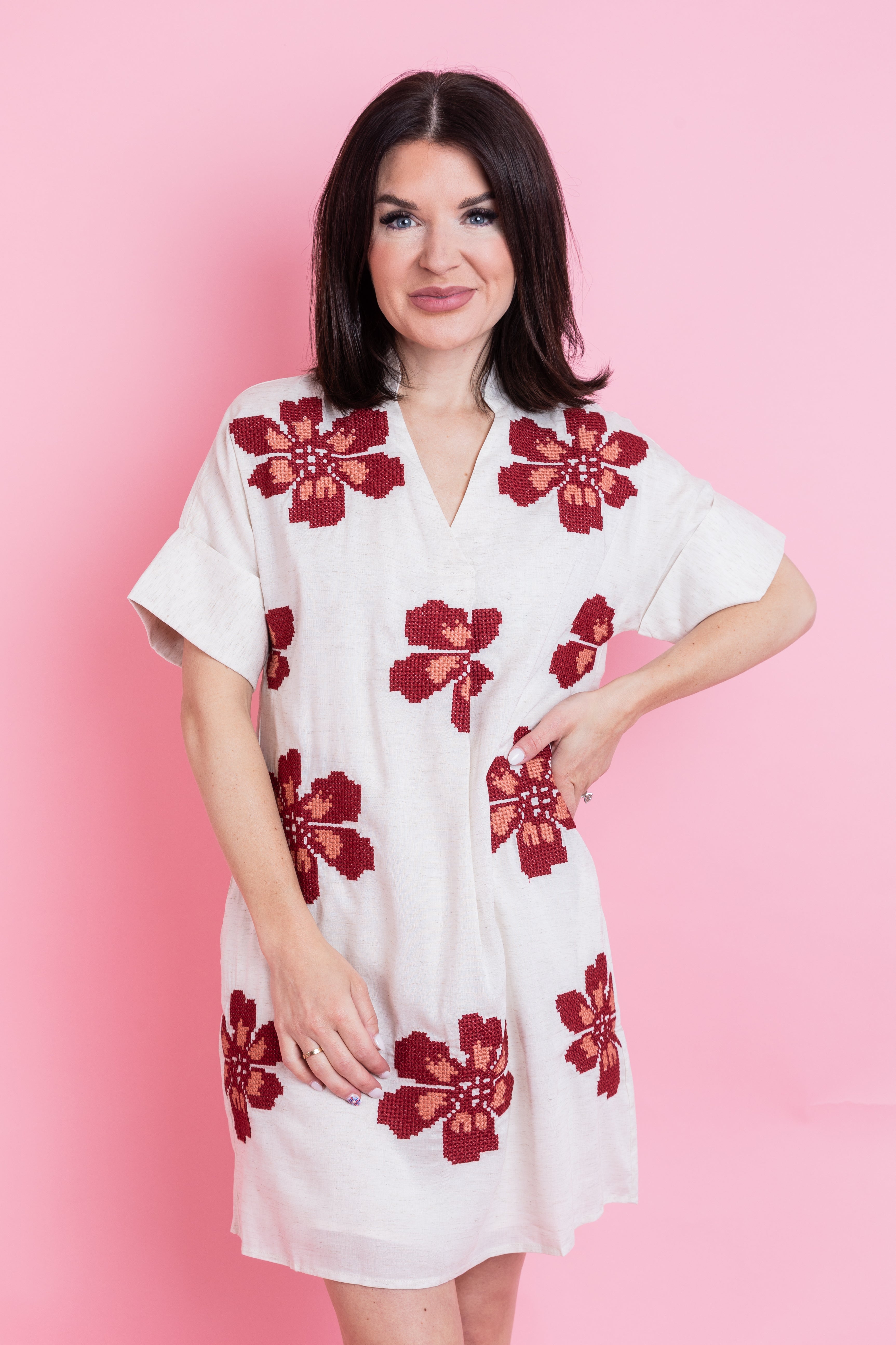 Short Sleeve Crochet Dress