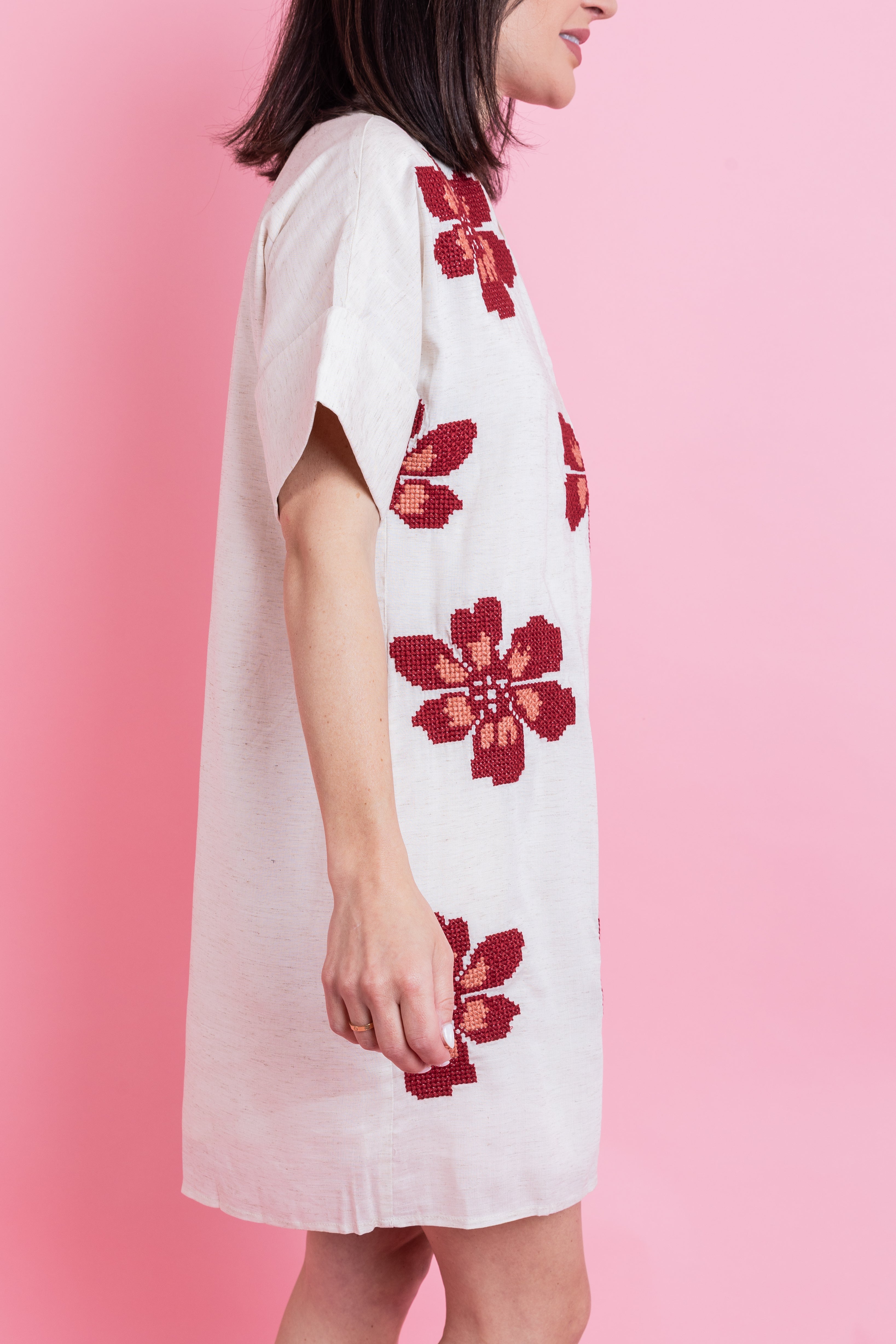 Short Sleeve Crochet Dress