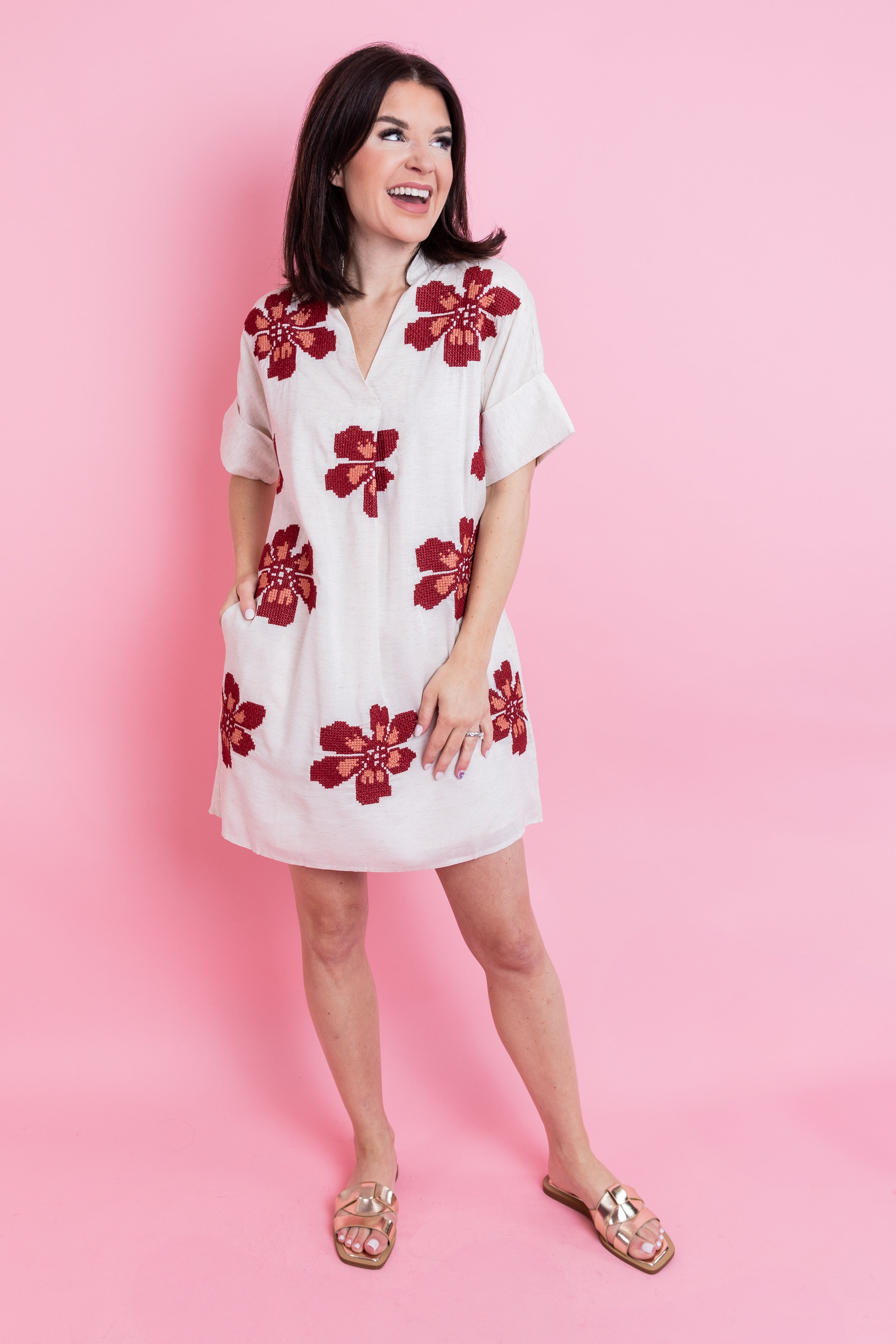 Short Sleeve Crochet Dress