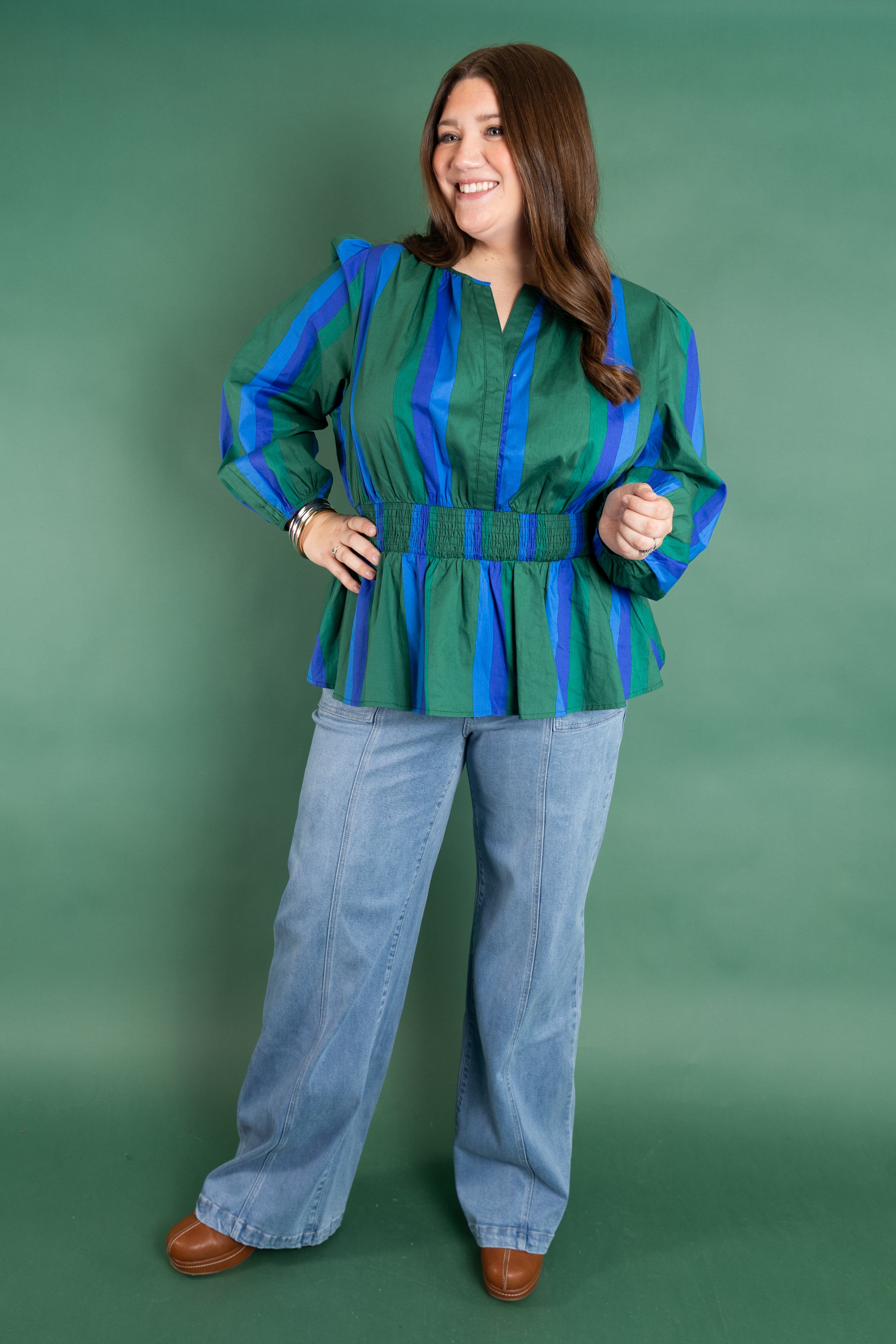 Plus Size Sweet Stripe Smock