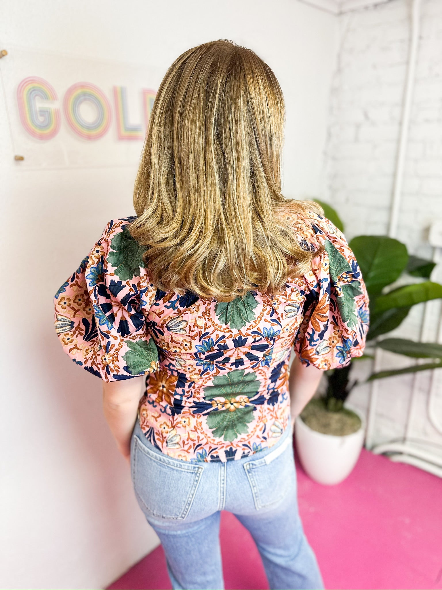 Puff Sleeve Fall Floral Blouse