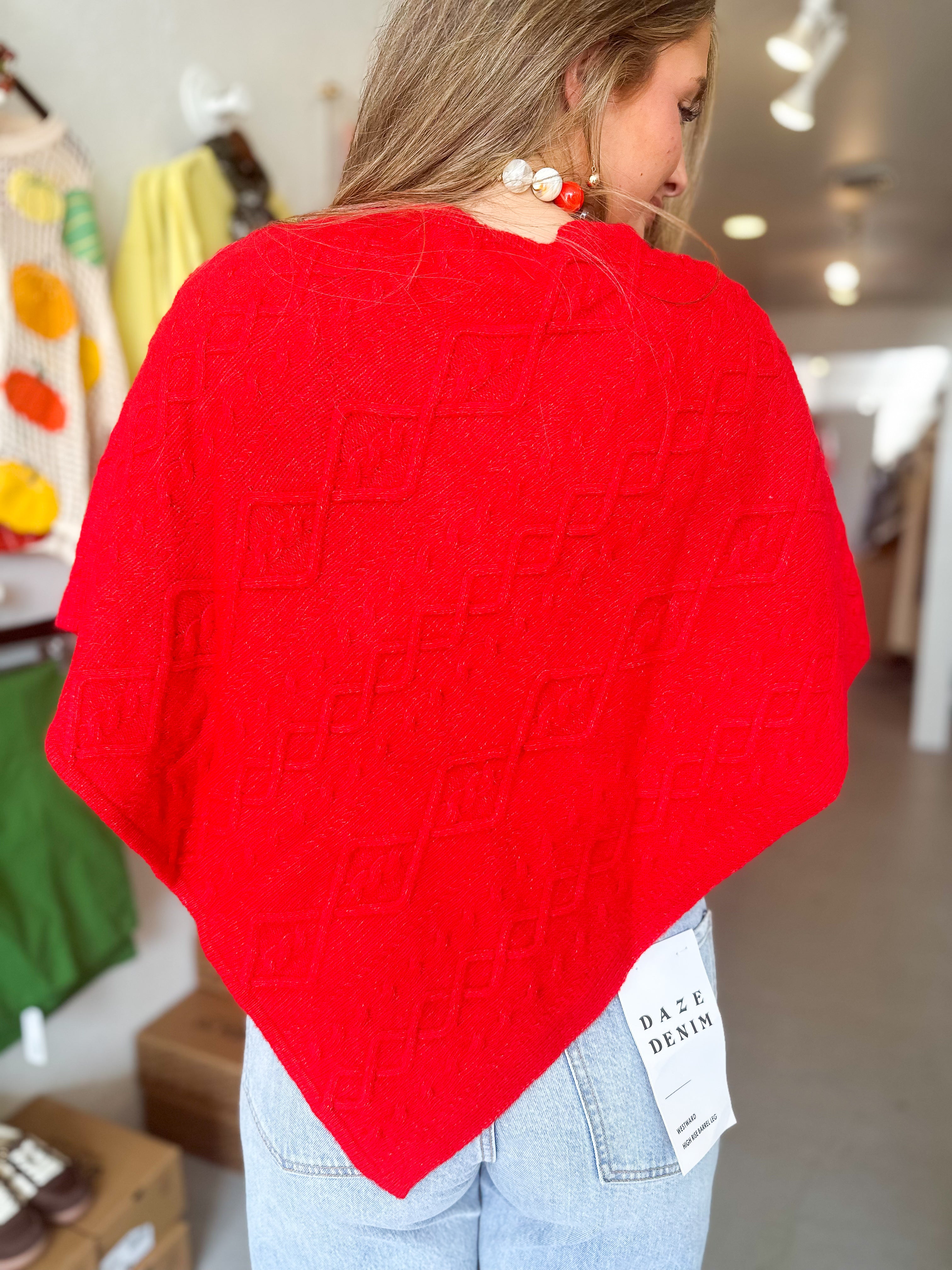 Cable Knit Poncho Sweater