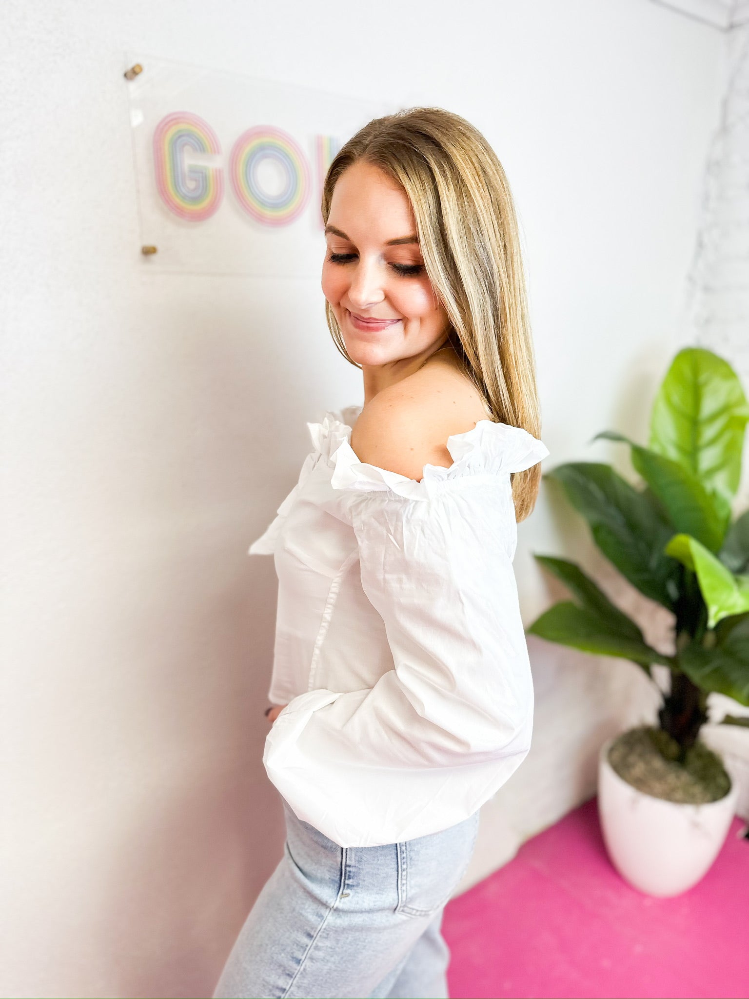 Off The Shoulder Ruffle Blouse