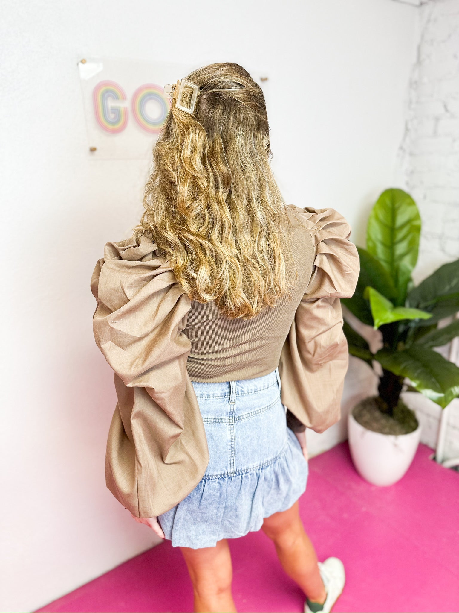 Mocha Puff Sleeve Top