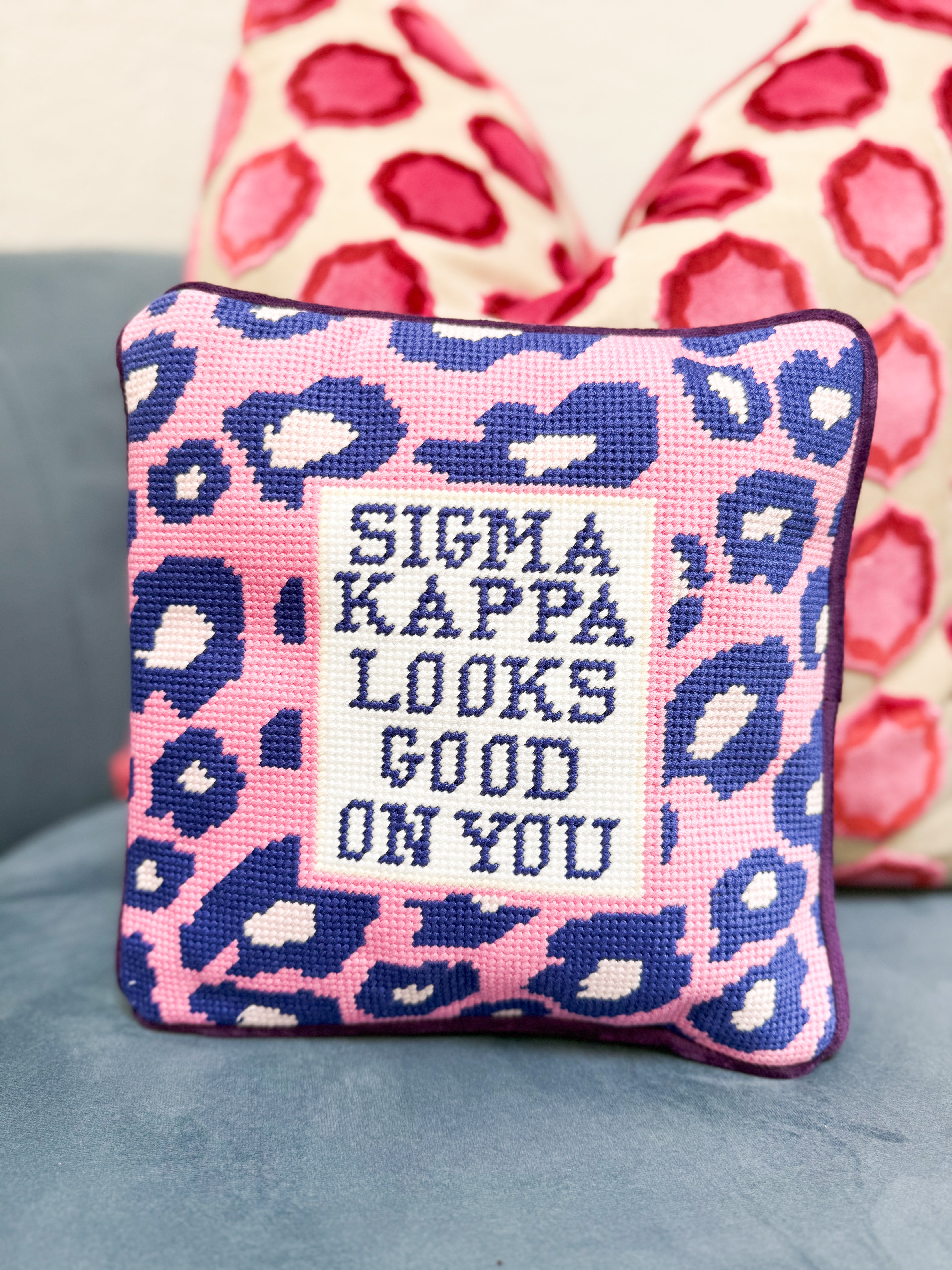 Needlepoint Greek Pillow