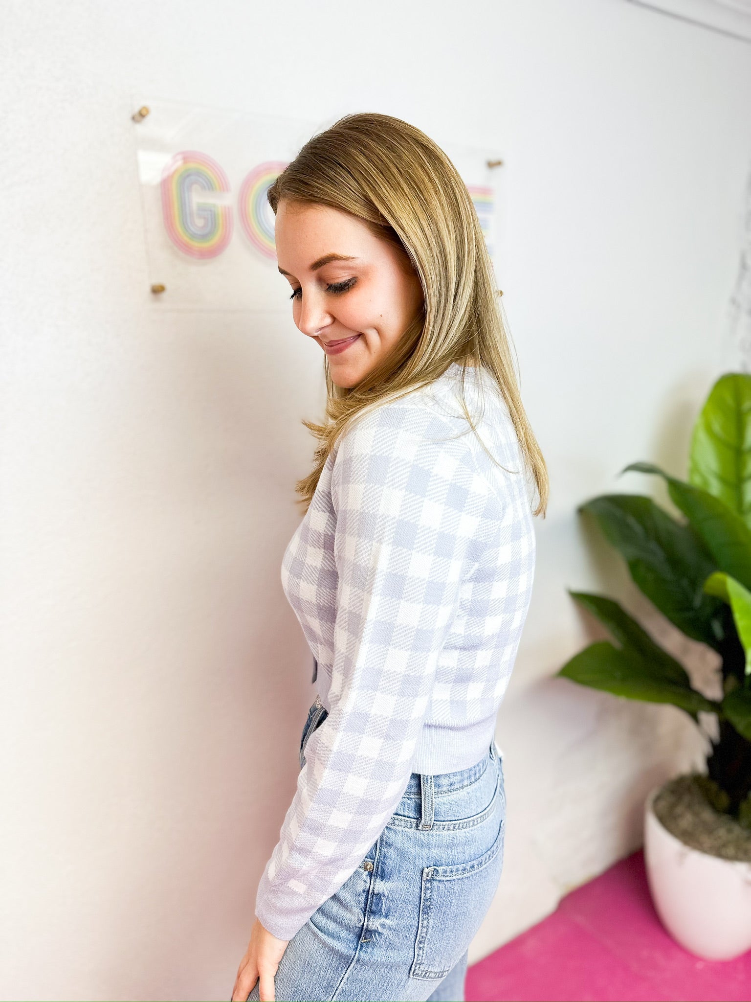 Gingham Tank & Cardigan Set