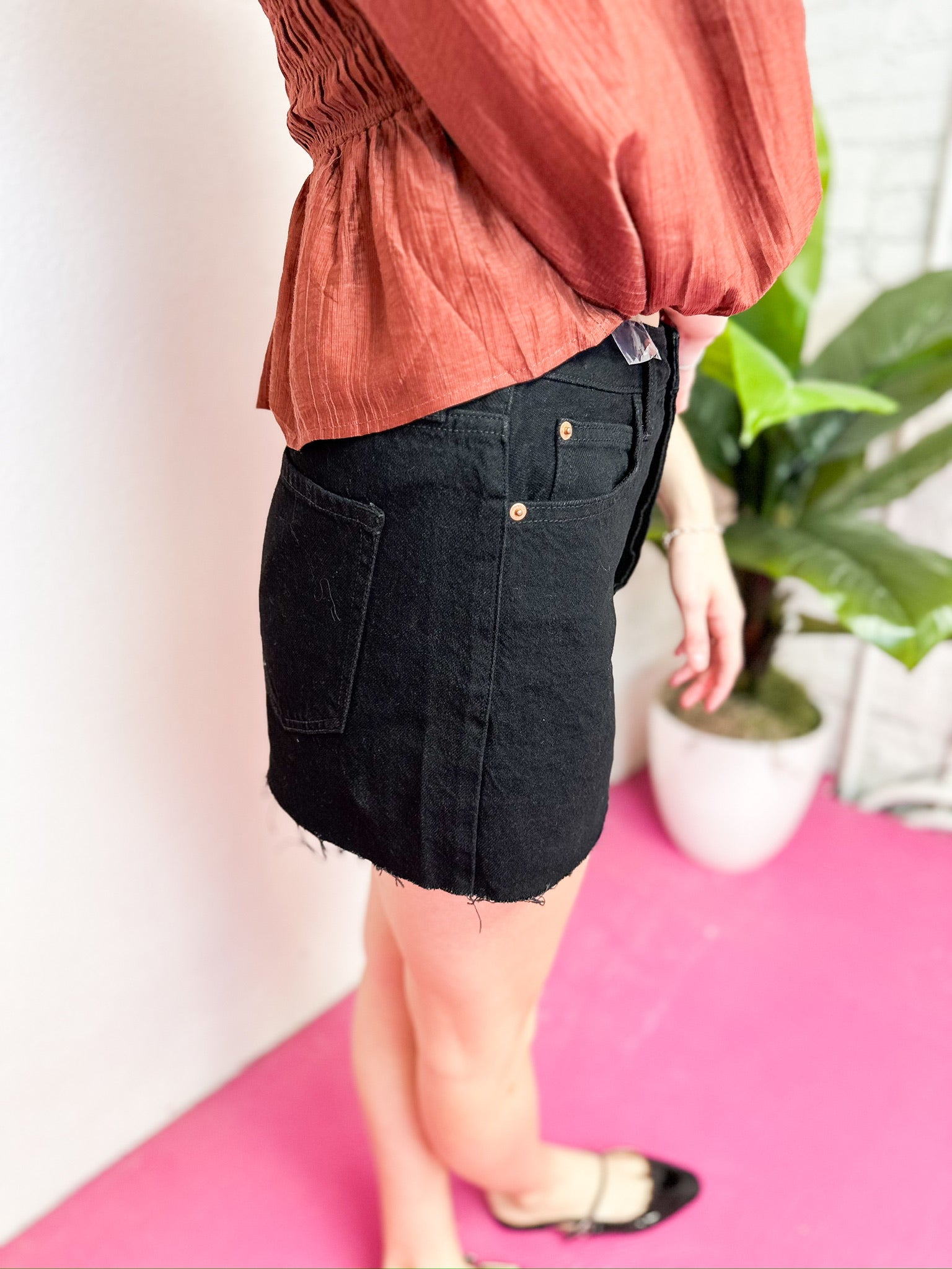 Black Denim Skirt