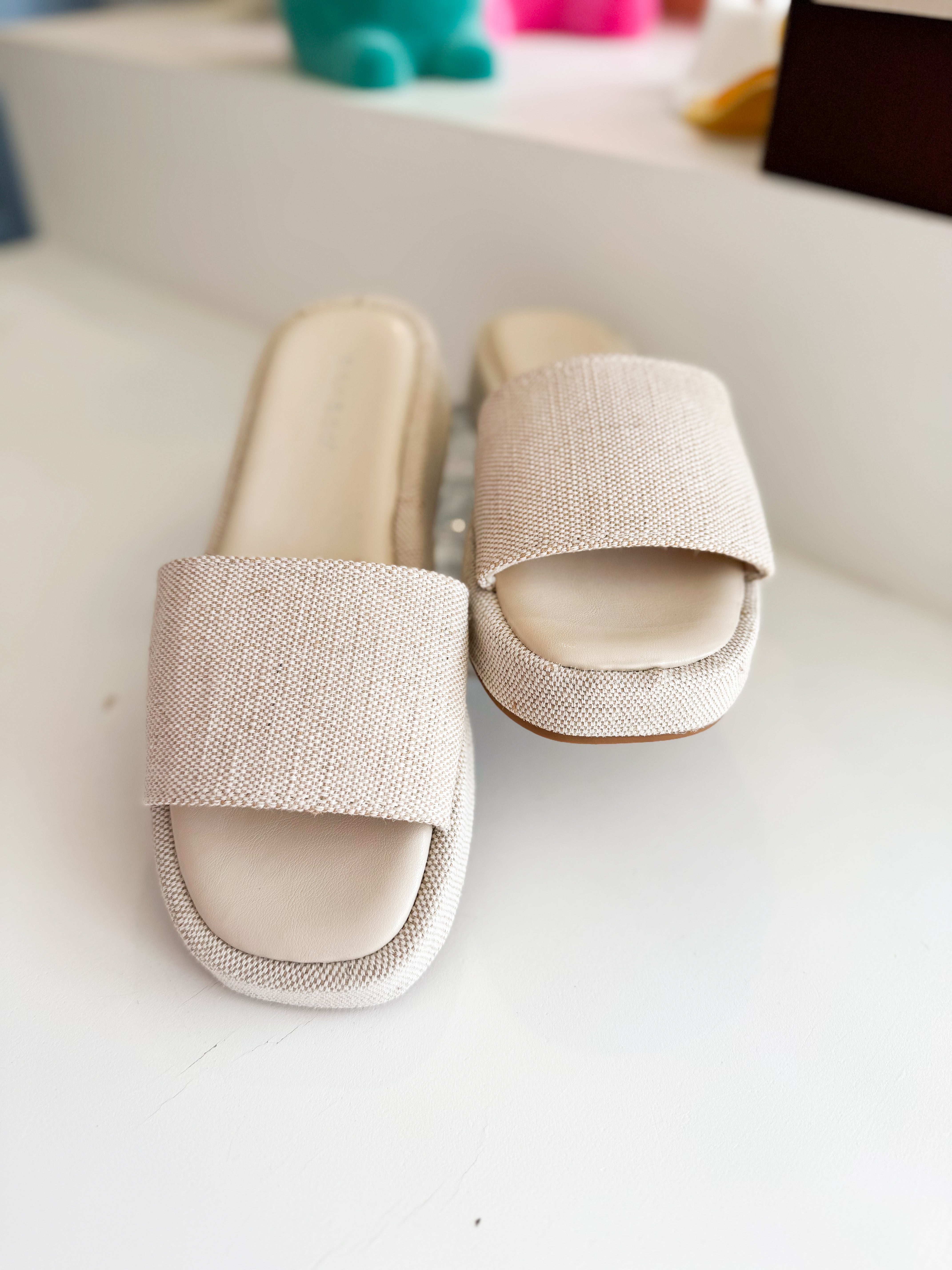 Beige Linen Sandal