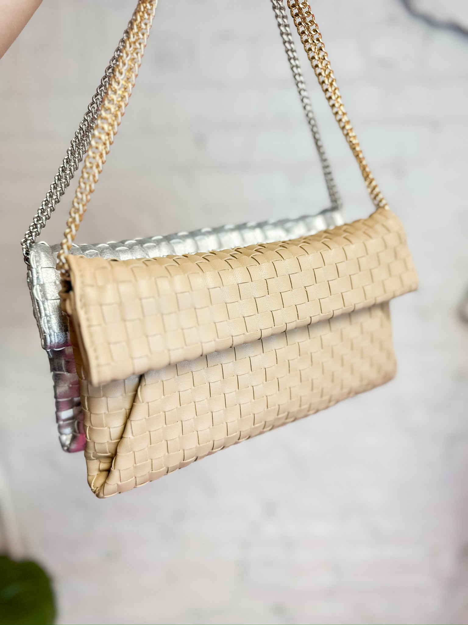 Woven Envelope Crossbody Purse