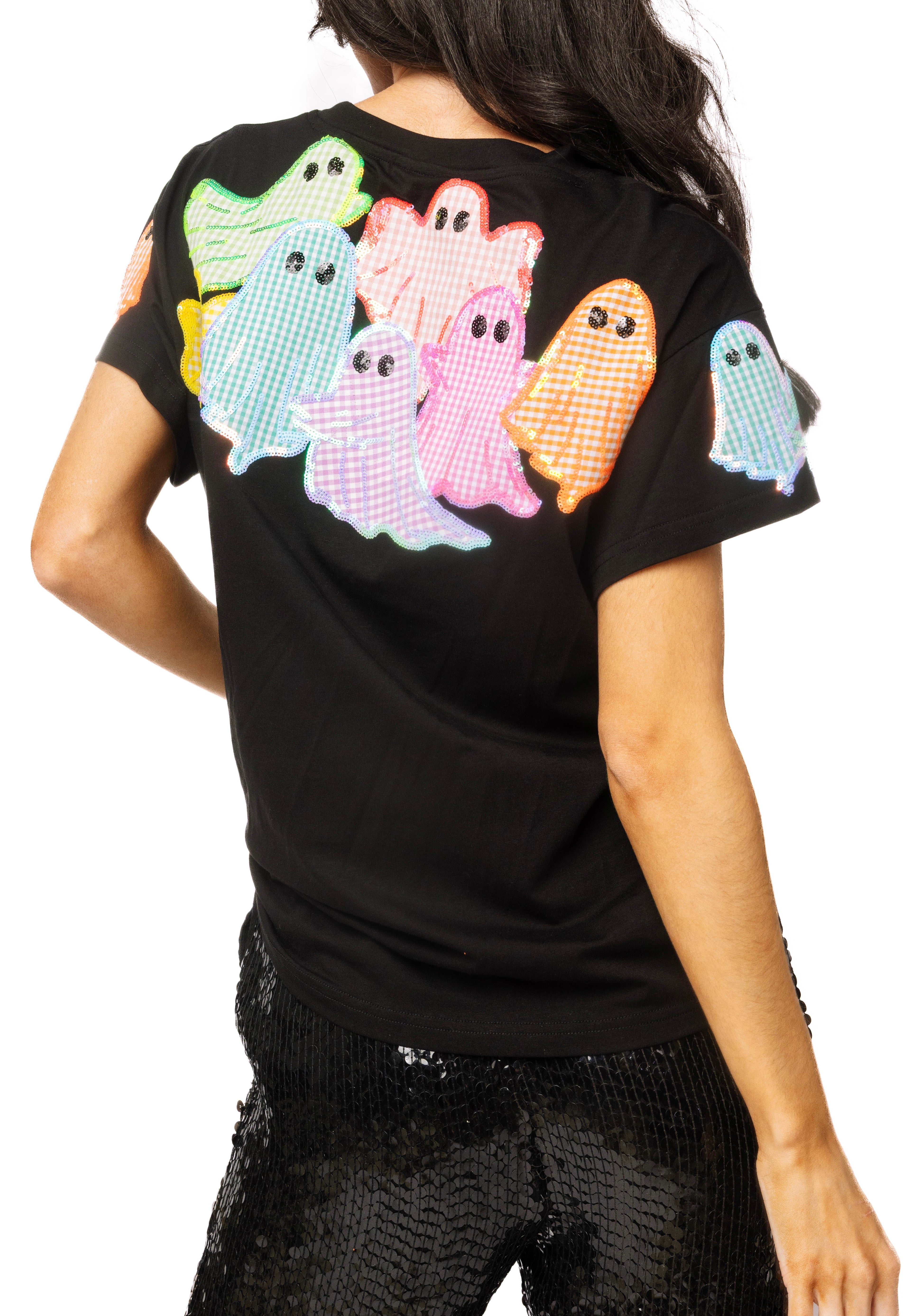 (PRE-ORDER) Queen of Sparkles Gingham Ghost Patch Tee
