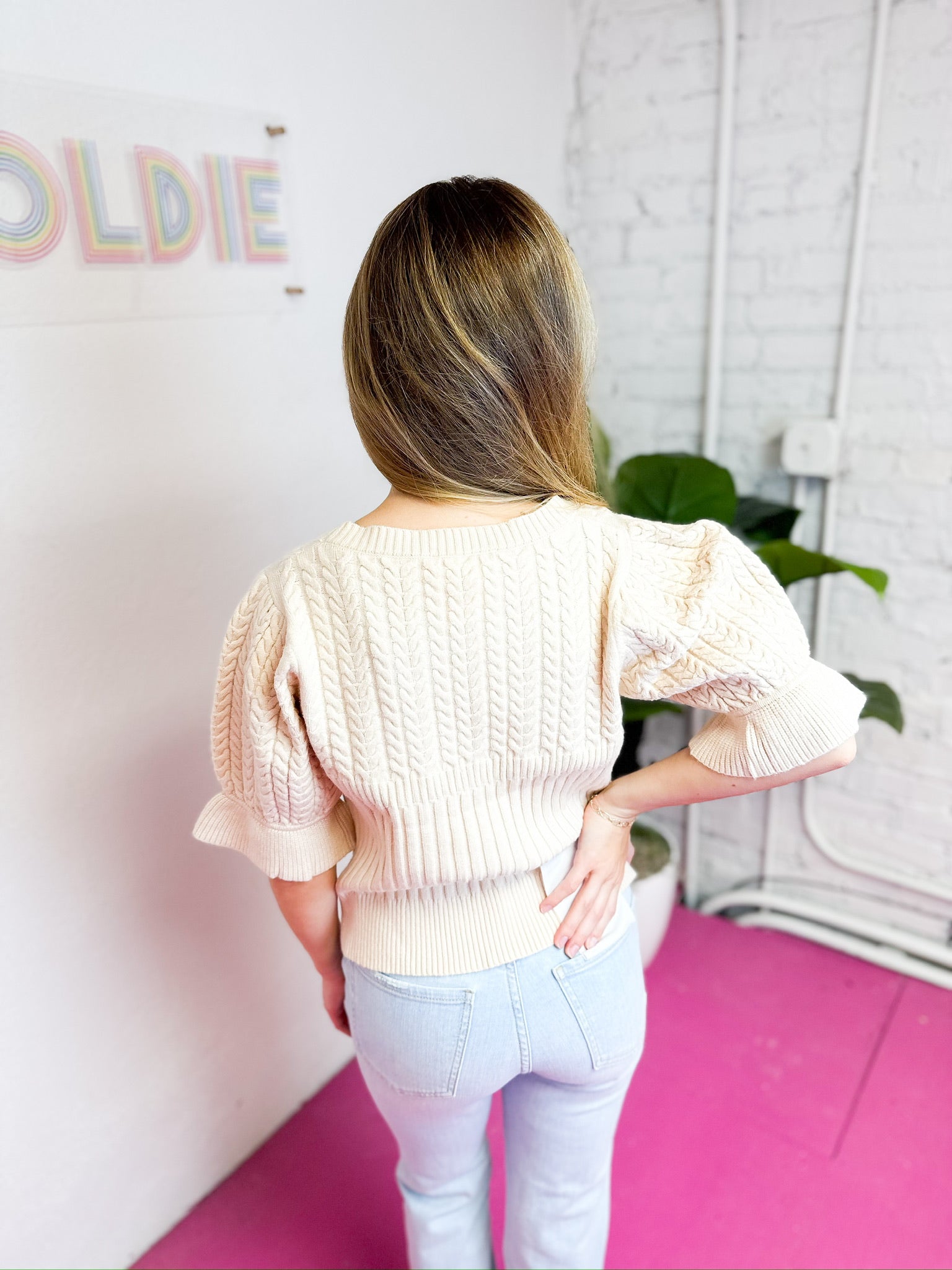 Puff Sleeve Oatmeal Sweater