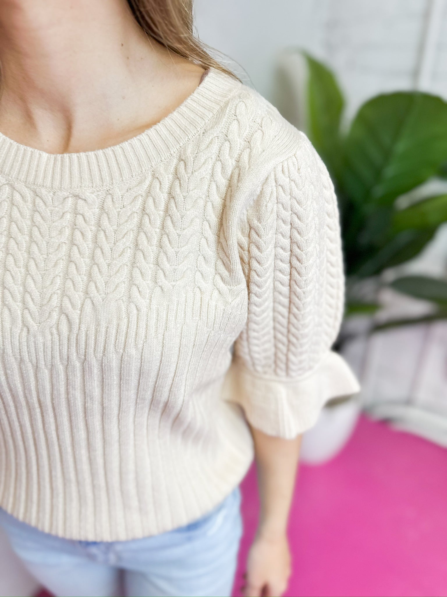 Puff Sleeve Oatmeal Sweater