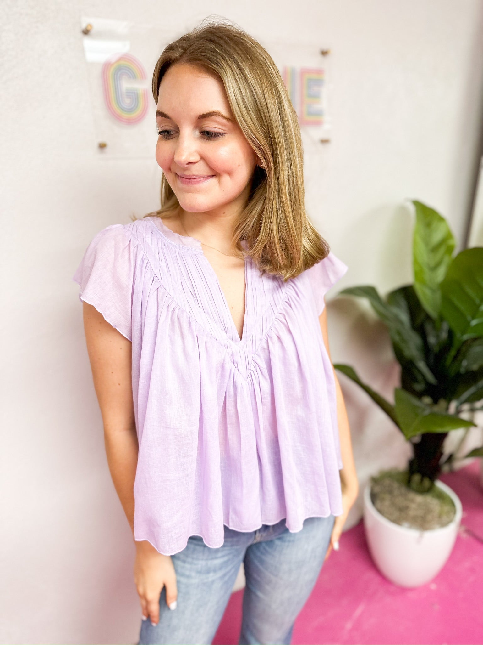 Ruched Ruffle Top