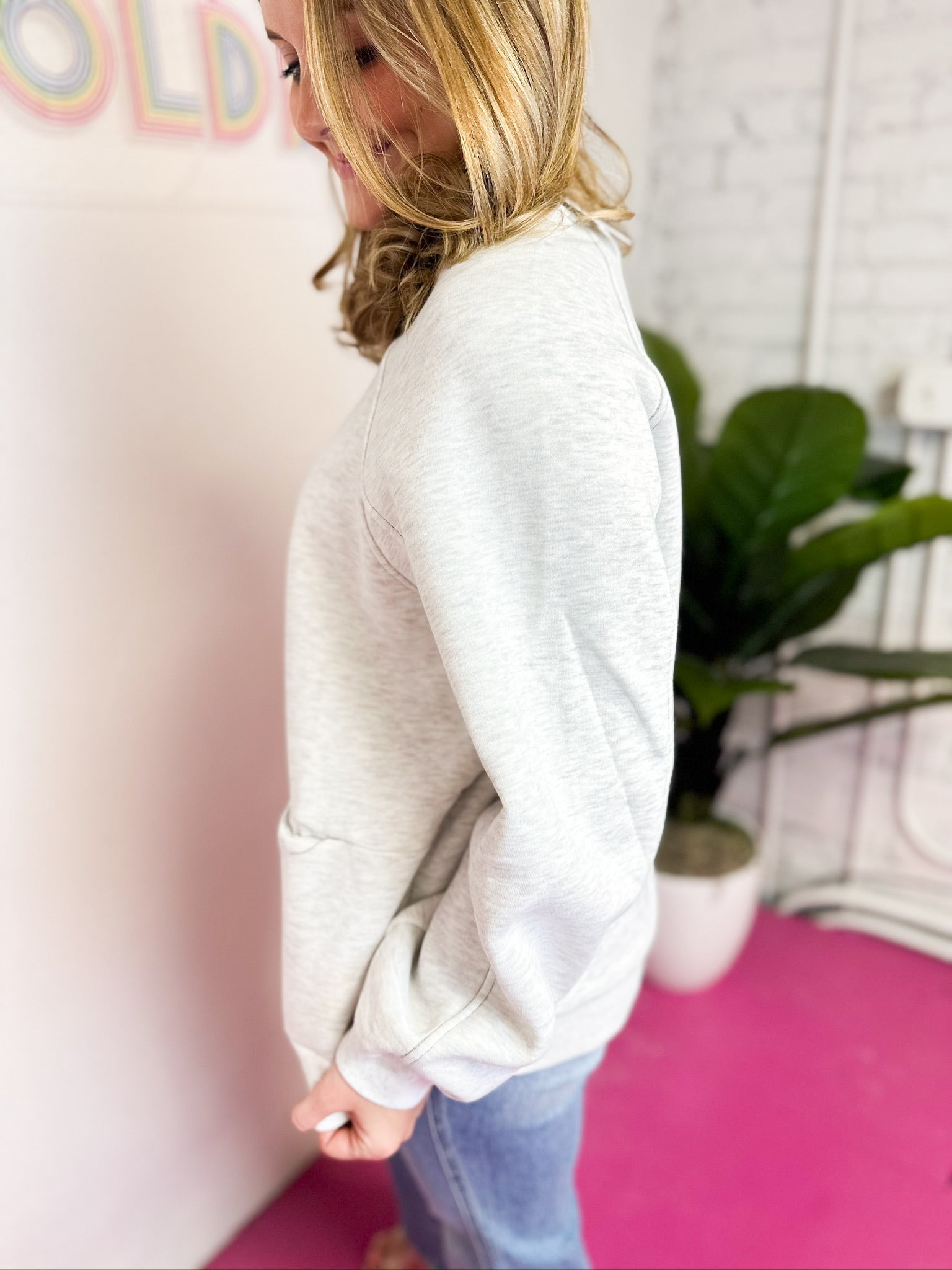 Oversized Pocket Detail Sweatshirt