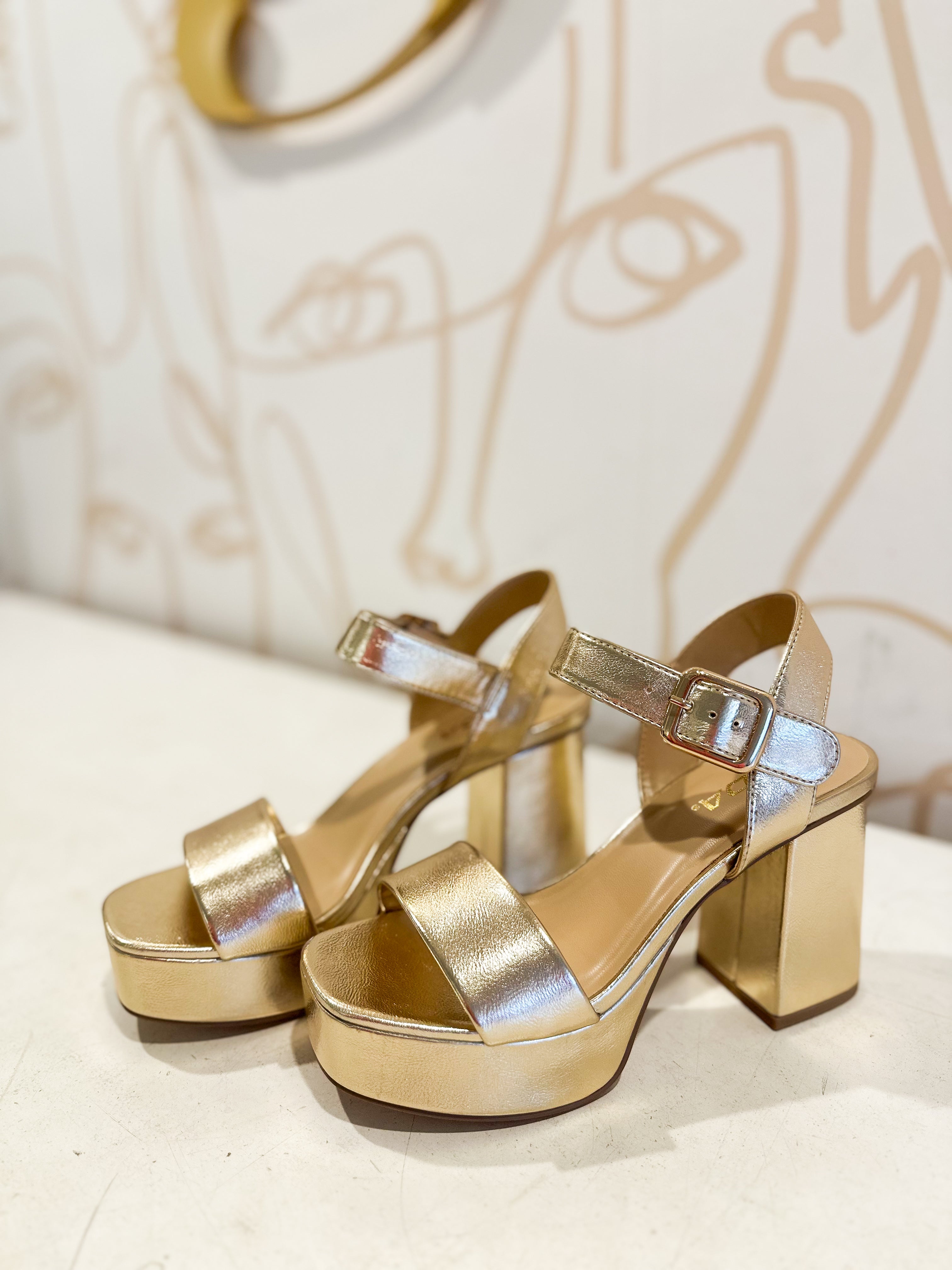 Gold Platform Heel