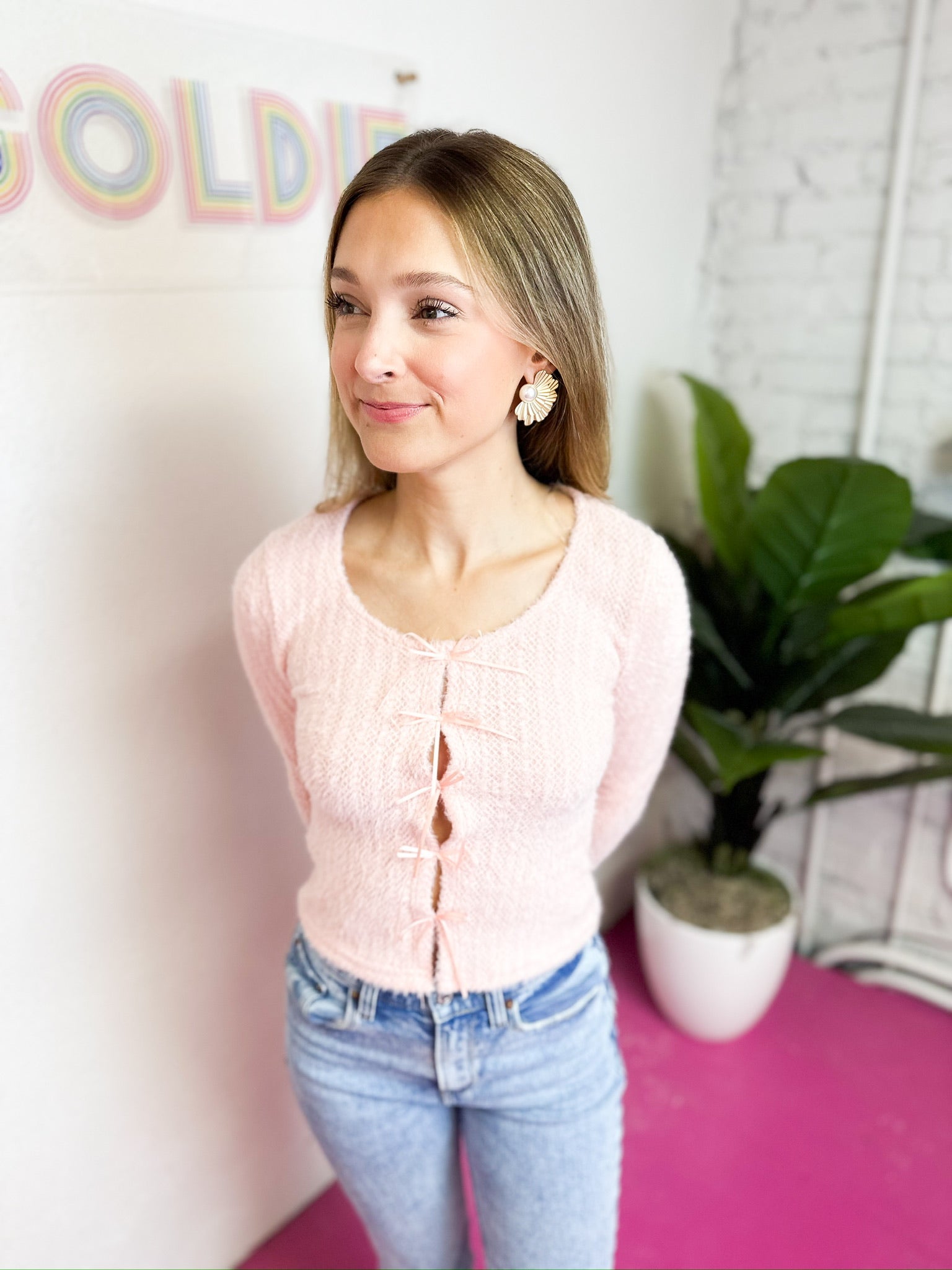 Pale Pink Knit Top