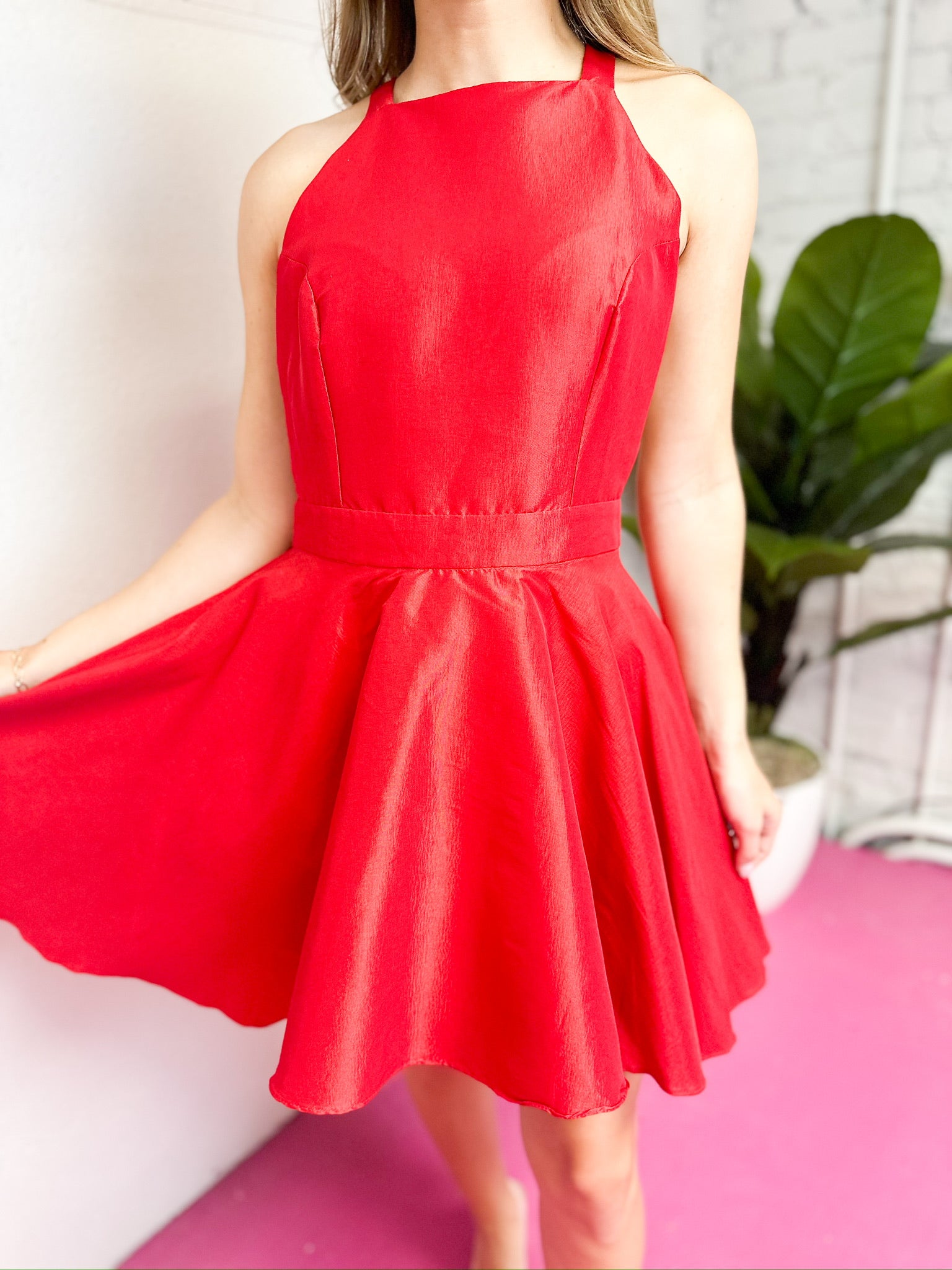 Red Halter Mini Dress