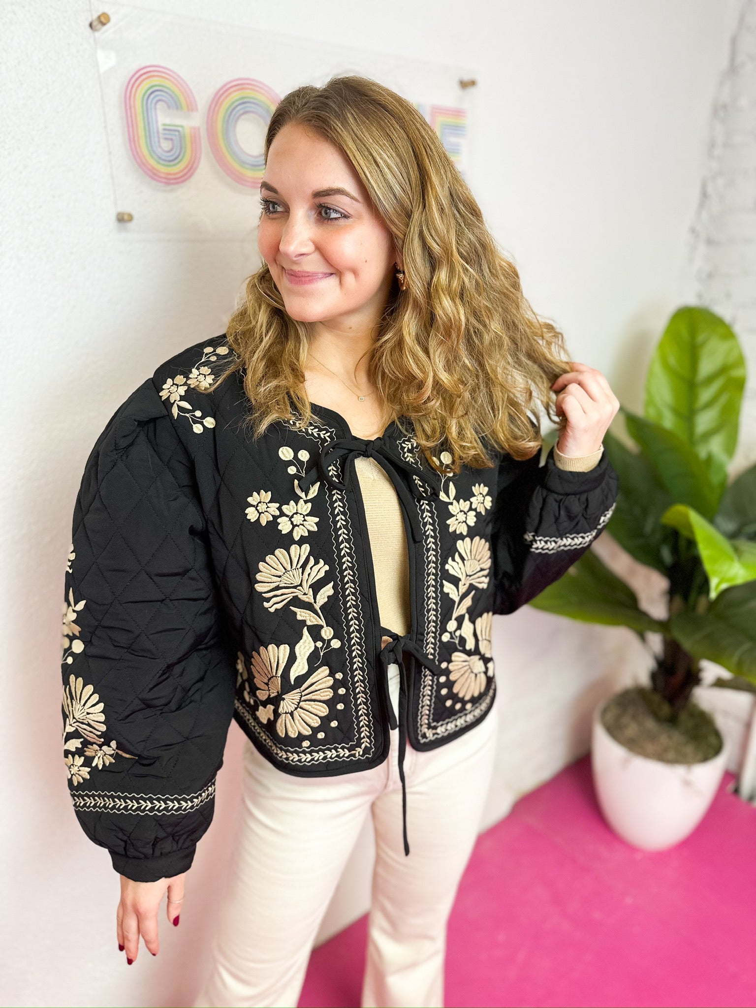 Embroidered Quilted Jacket