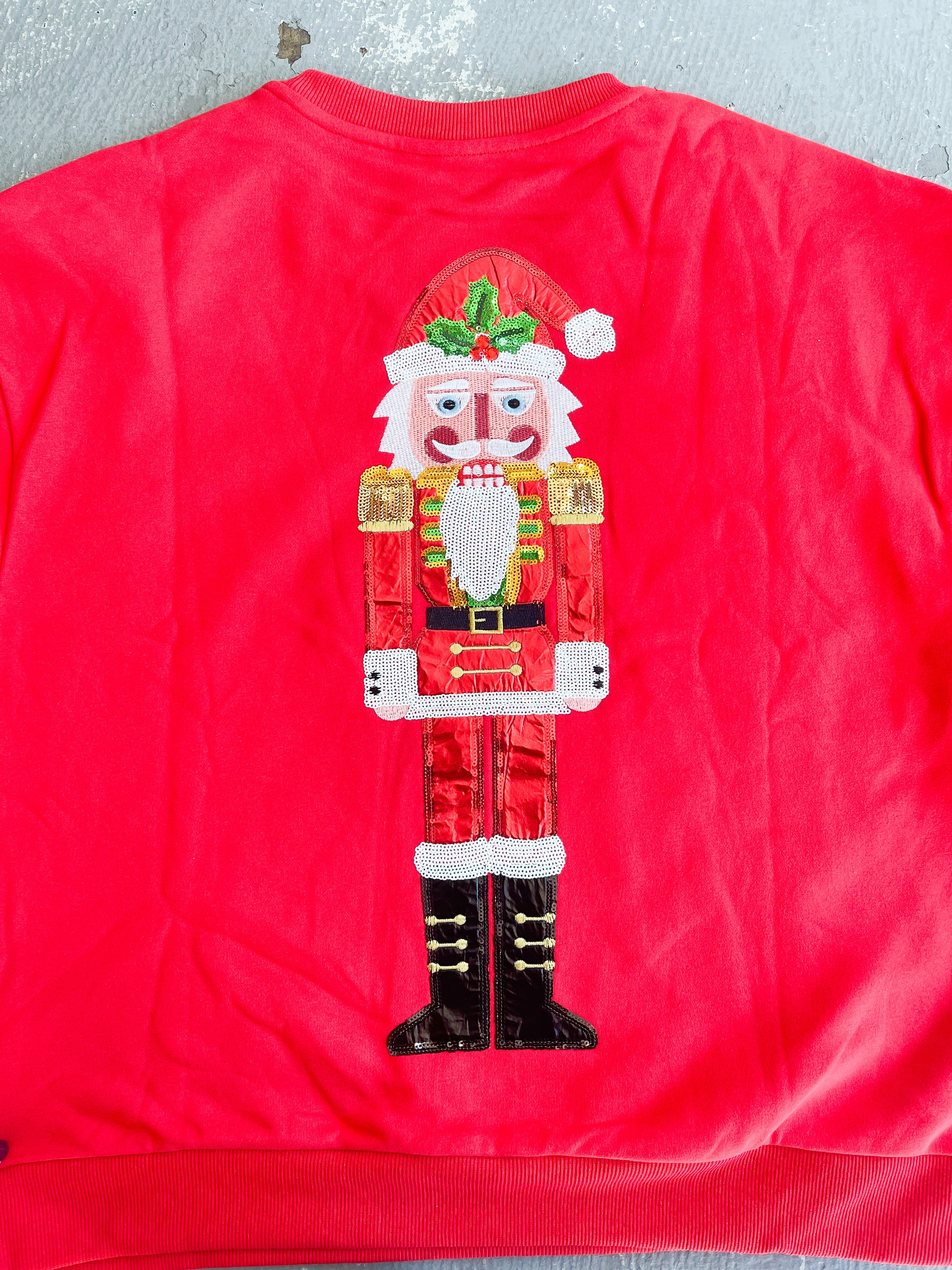 Queen of Sparkles Red Metallic Nutcracker Sweatshirt