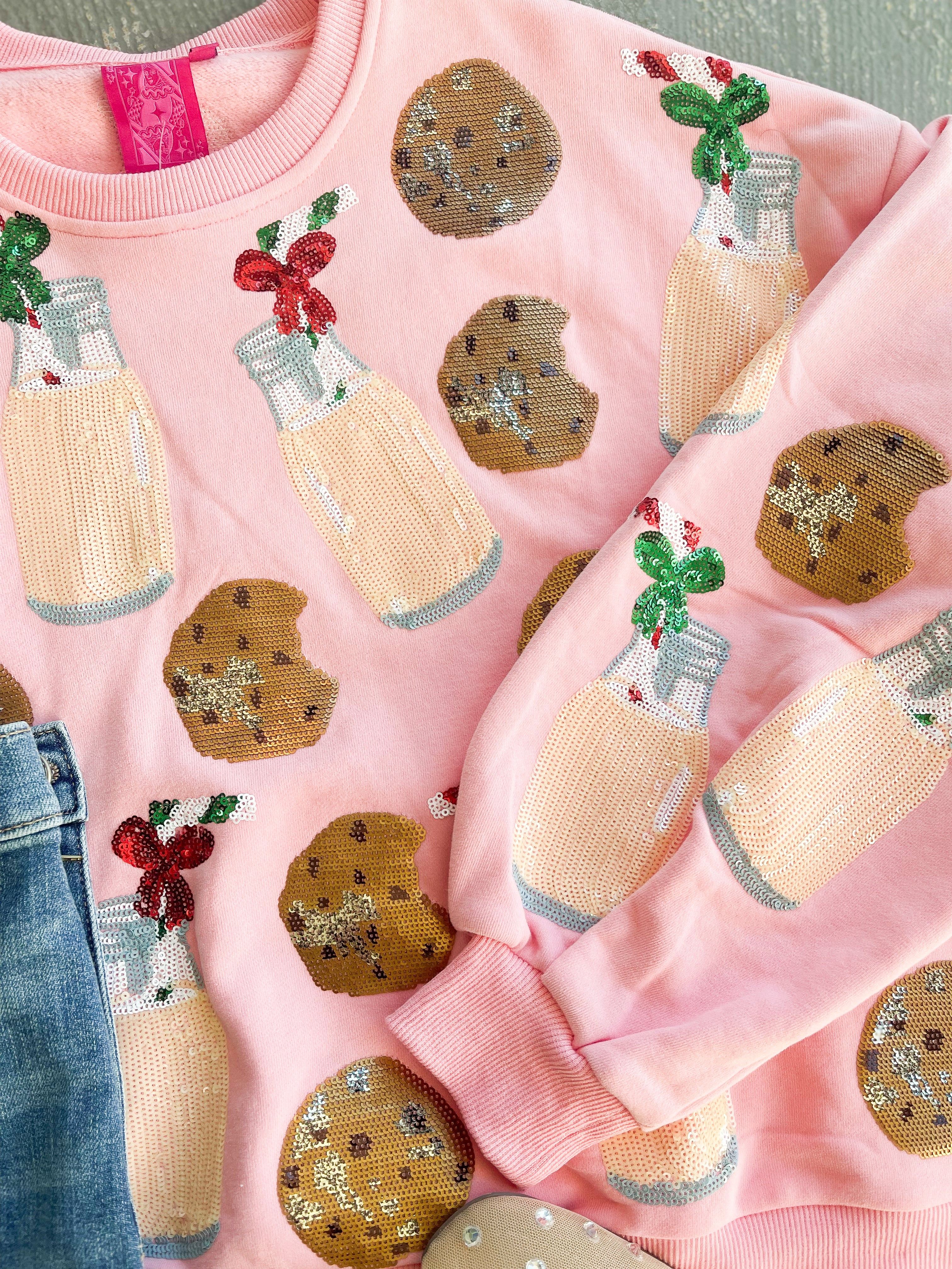 Queen of Sparkles Milk & Cookies Sweatshirt