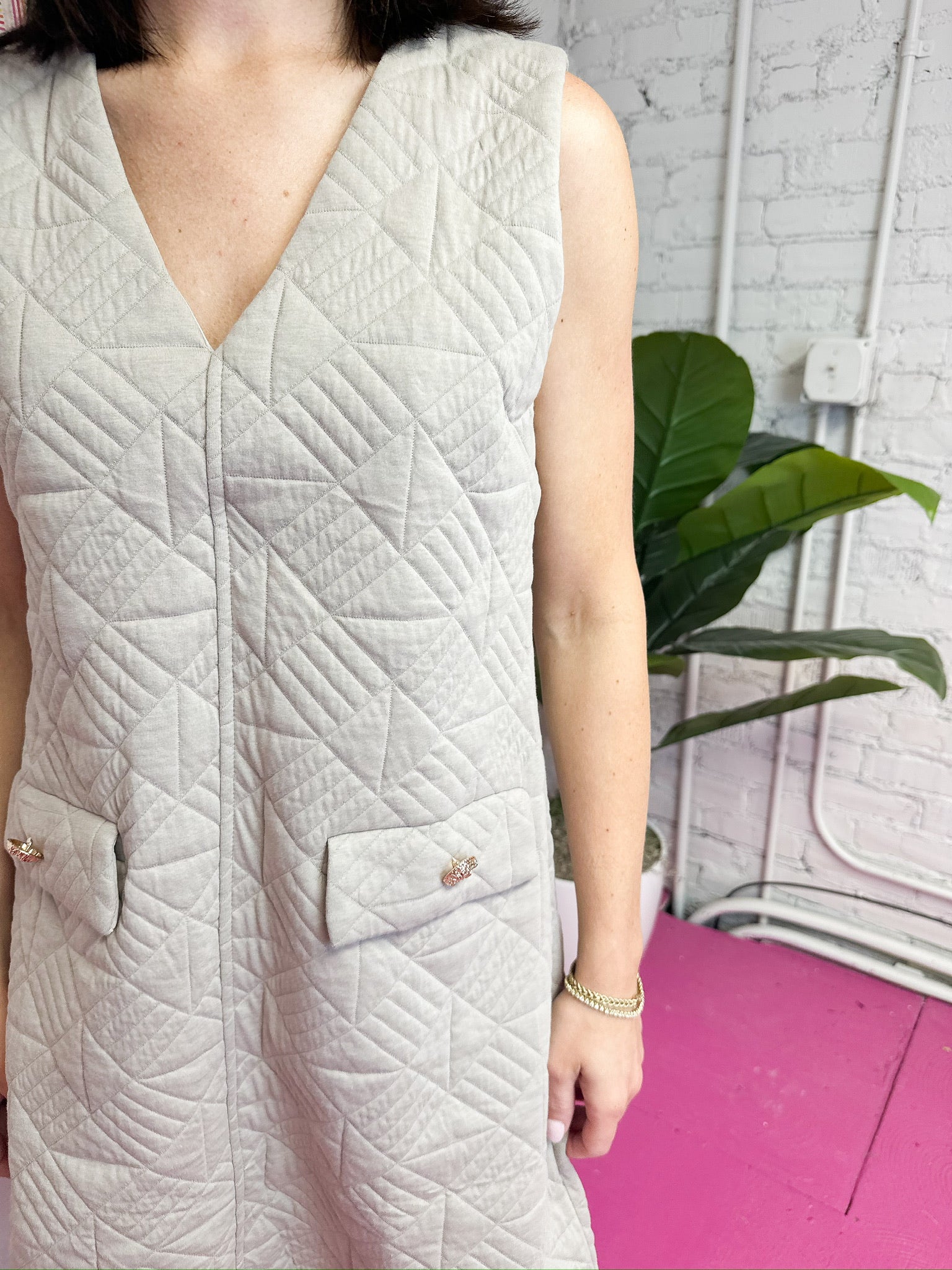 Quilted Sleeveless Mini Dress