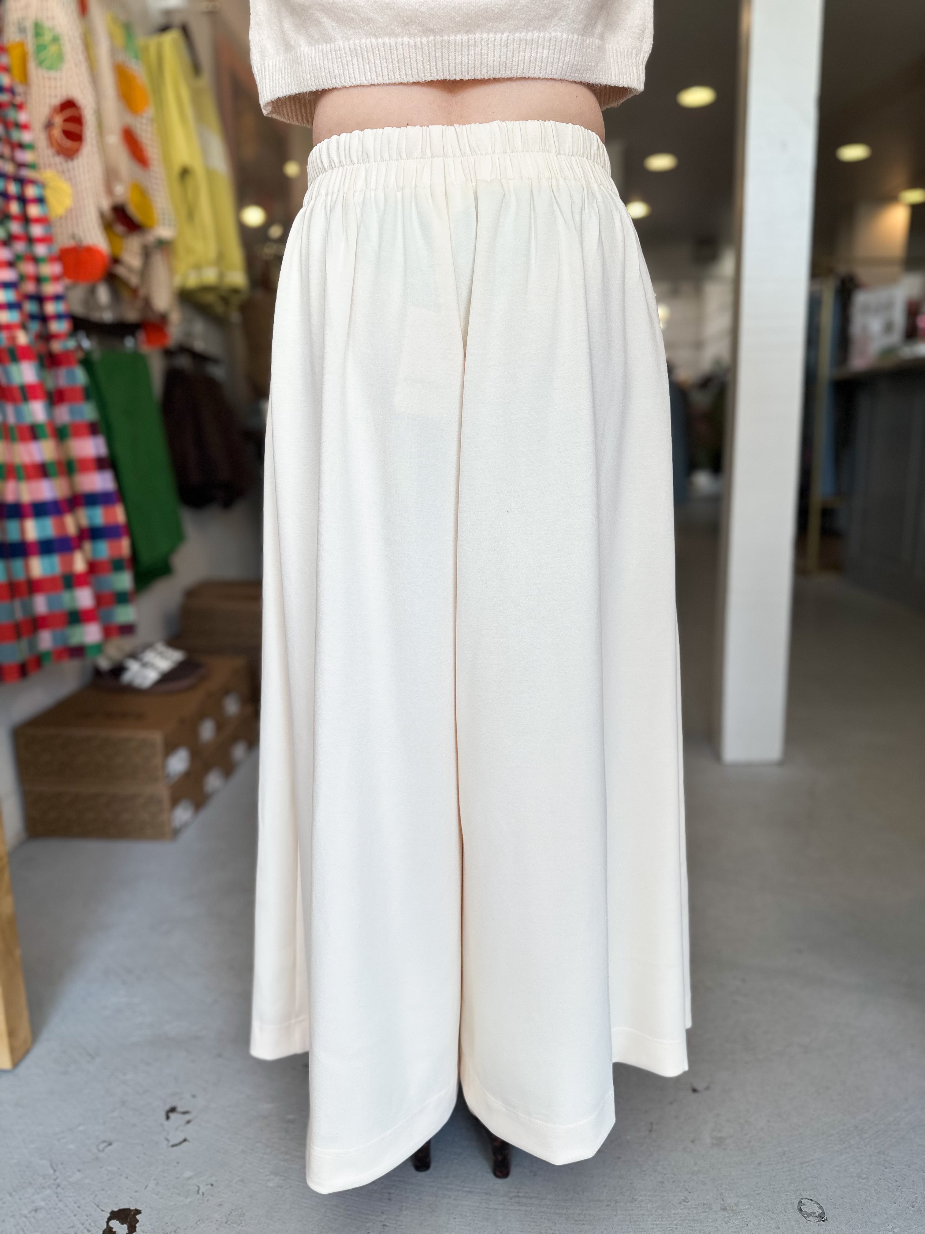 Pleat Detail Wide Leg Pants