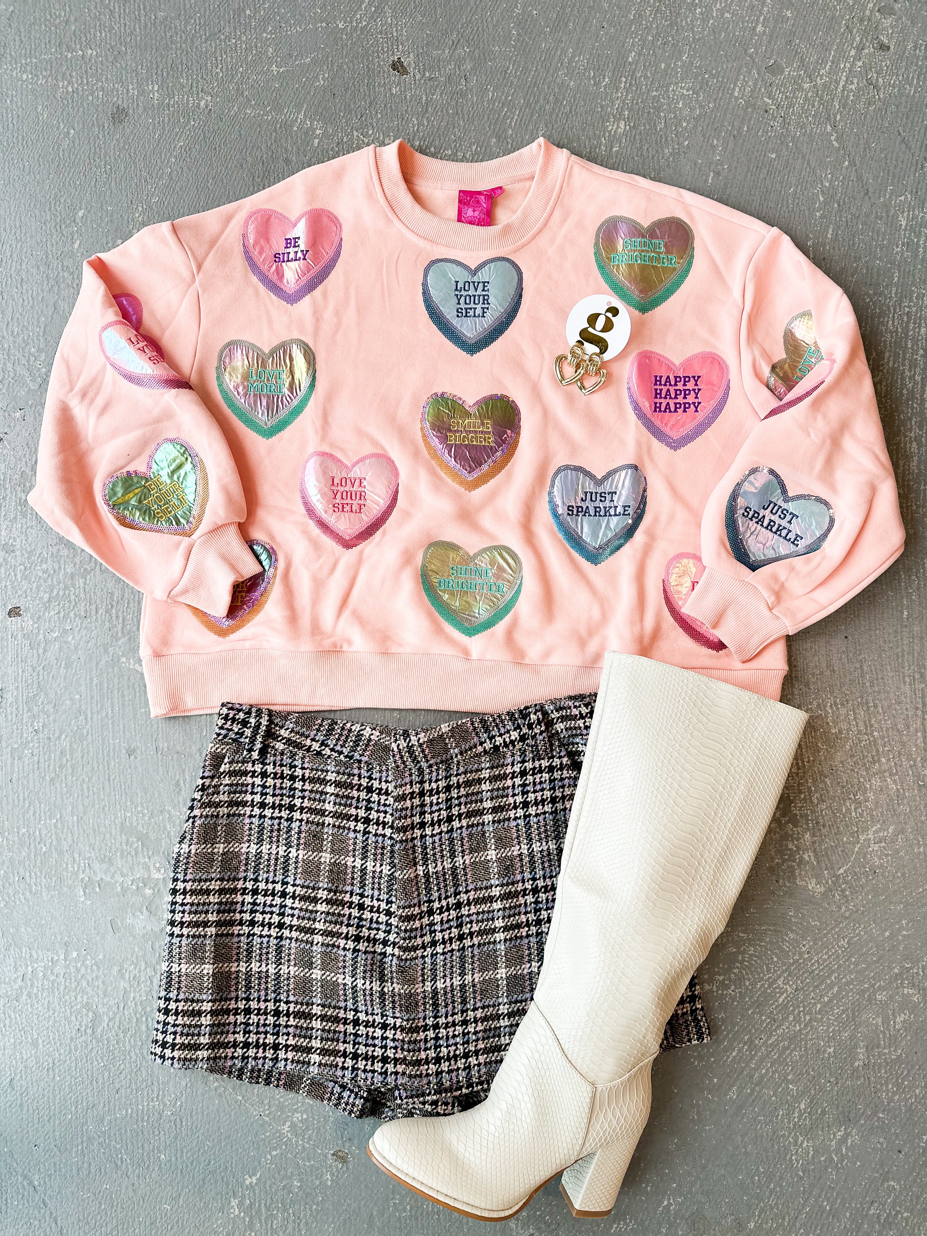 Queen of Sparkles Conversation Hearts Sweatshirt