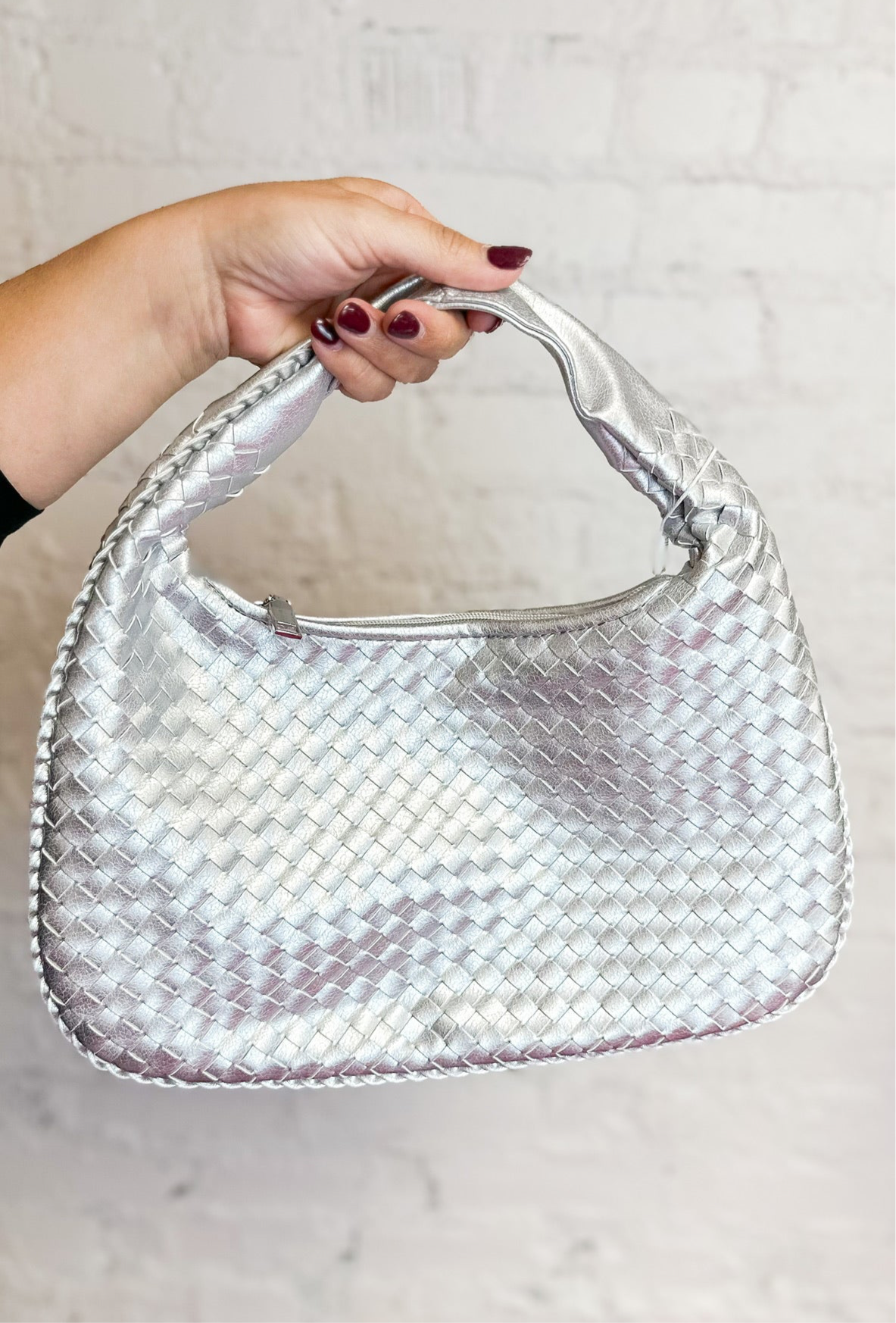 Woven Top Handle Purse