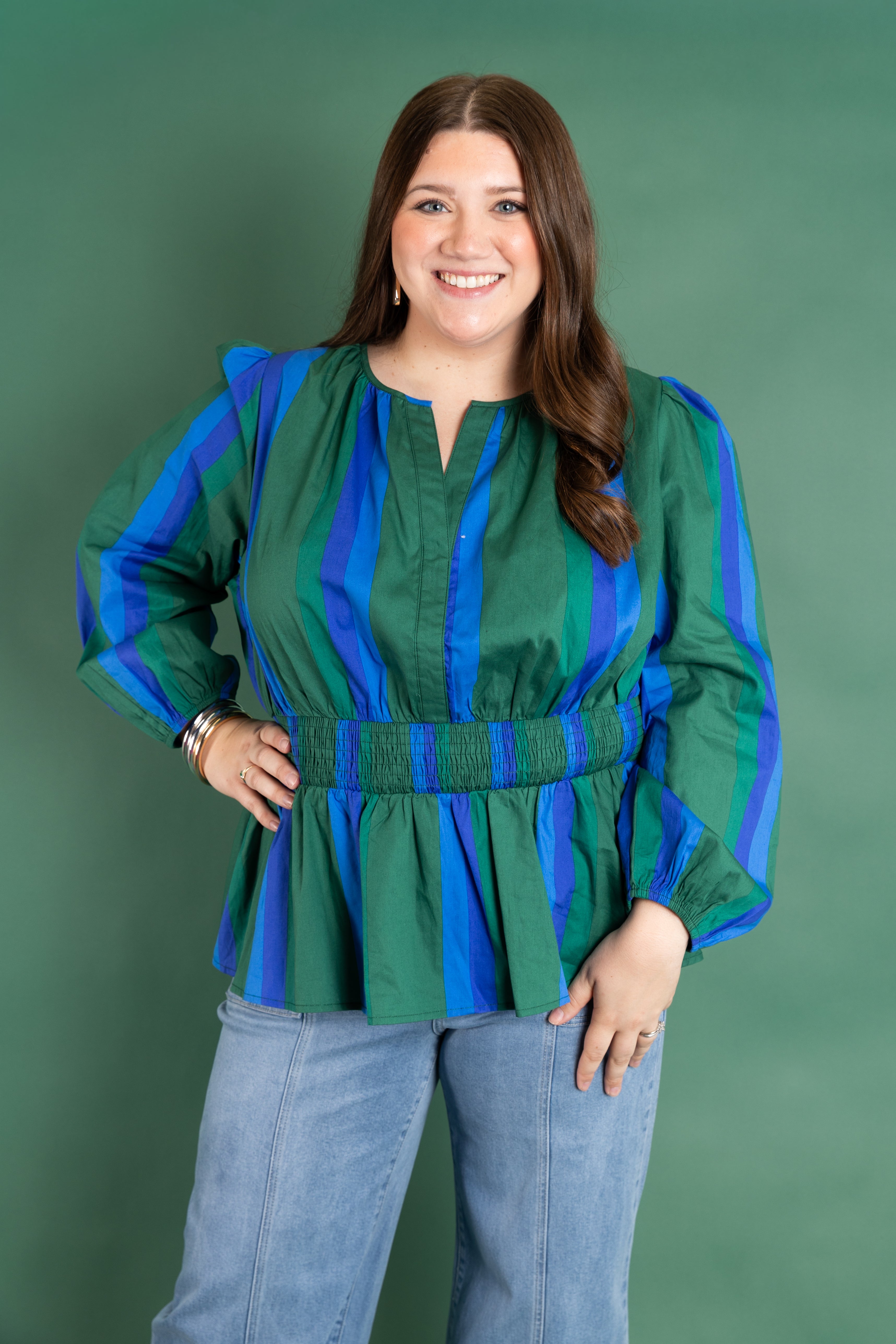 Plus Size Sweet Stripe Smock