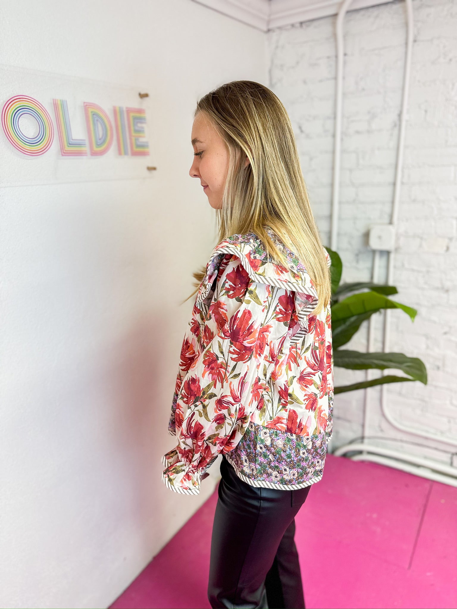 Mixed Print Floral Blouse