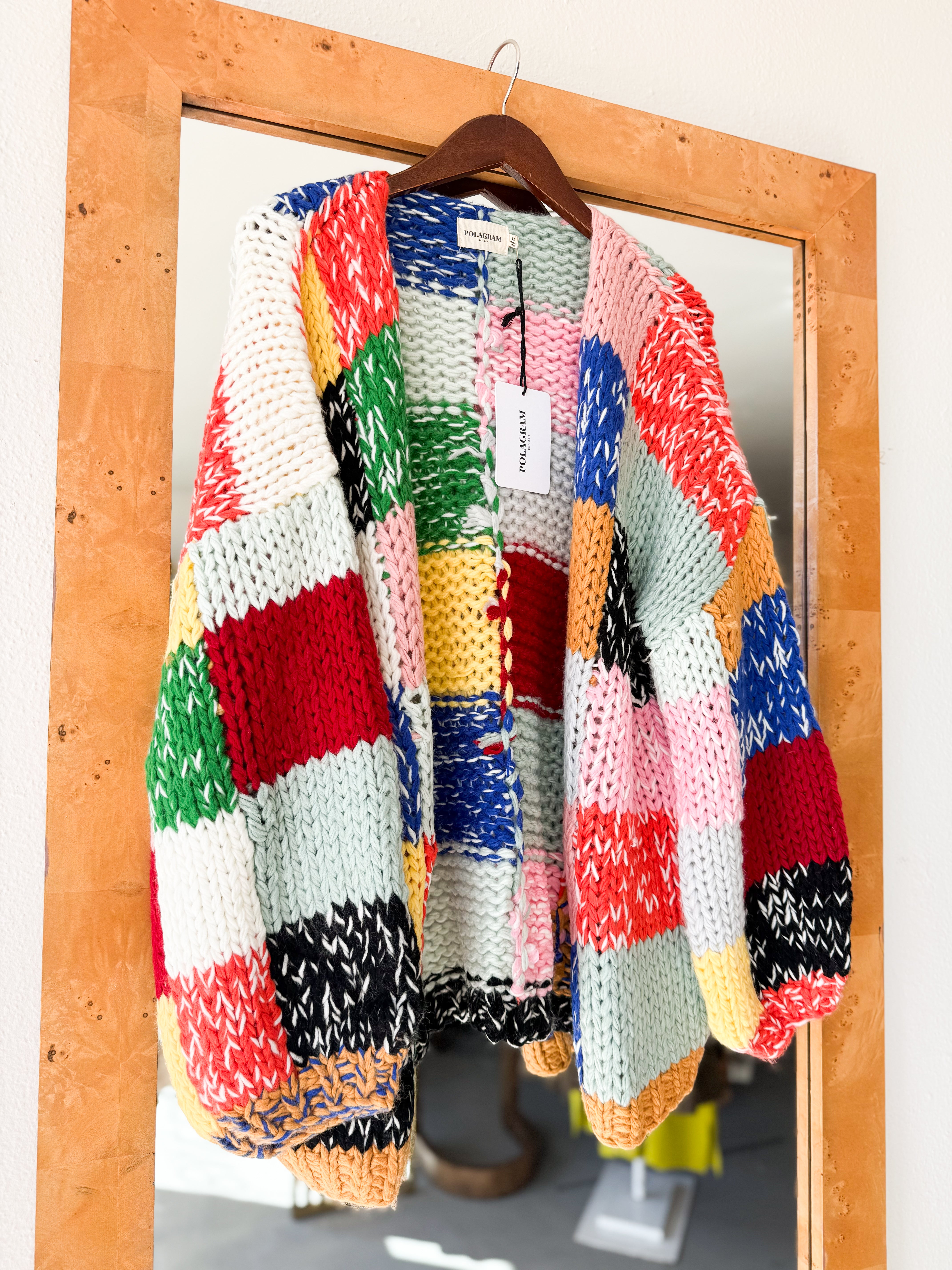 Plus Size Color Block Cardigan
