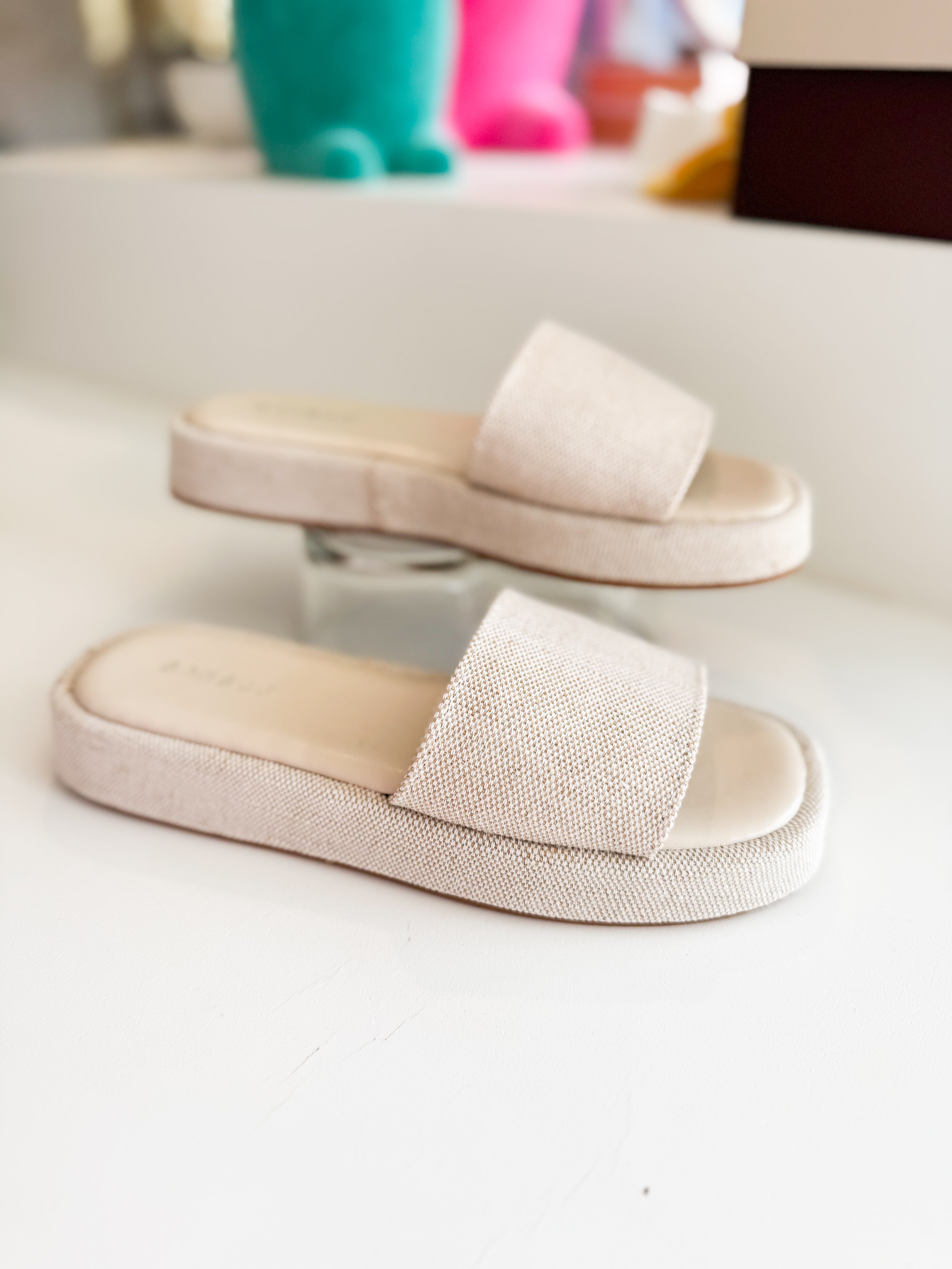 Beige Linen Sandal