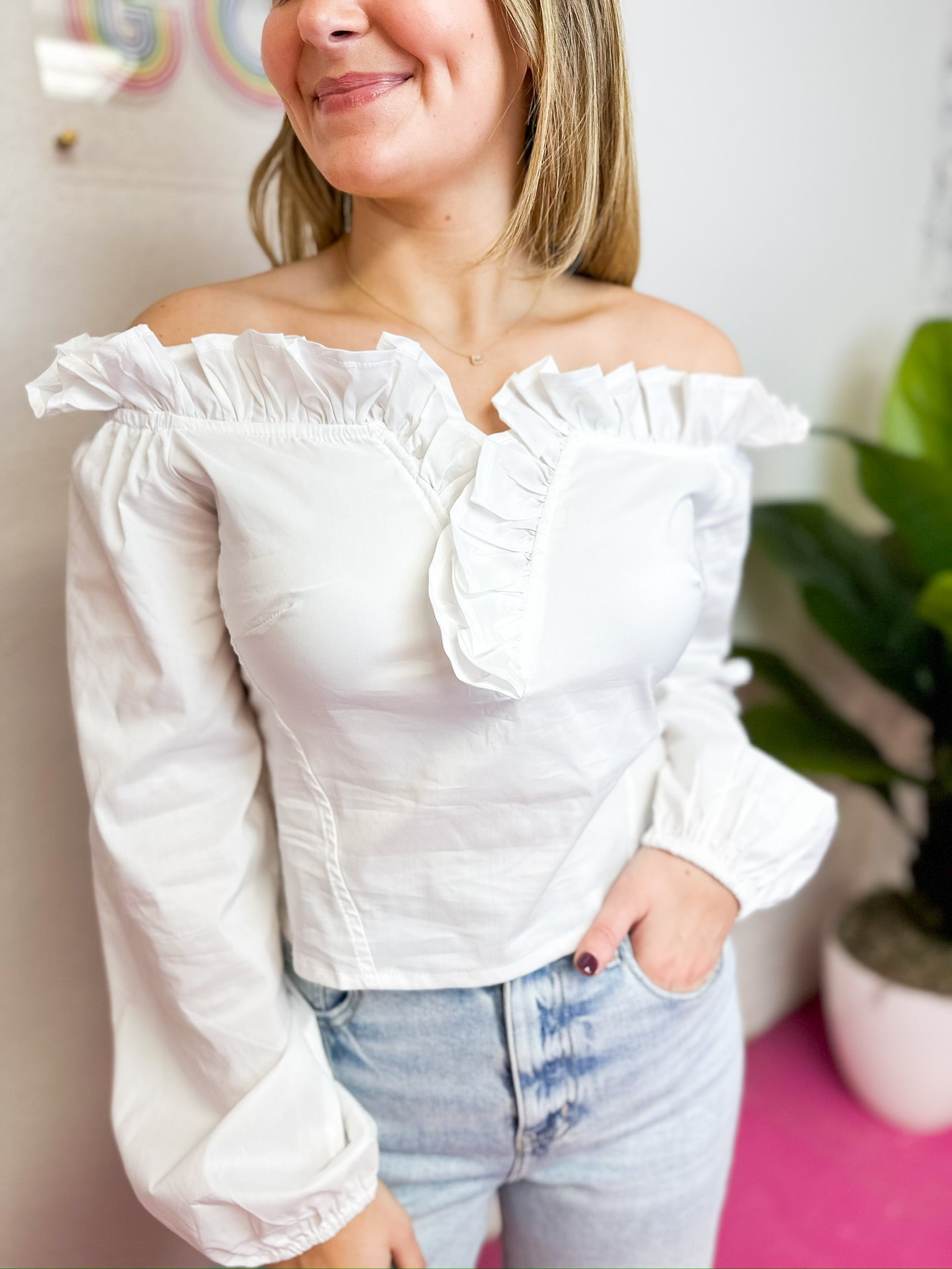 Off The Shoulder Ruffle Blouse