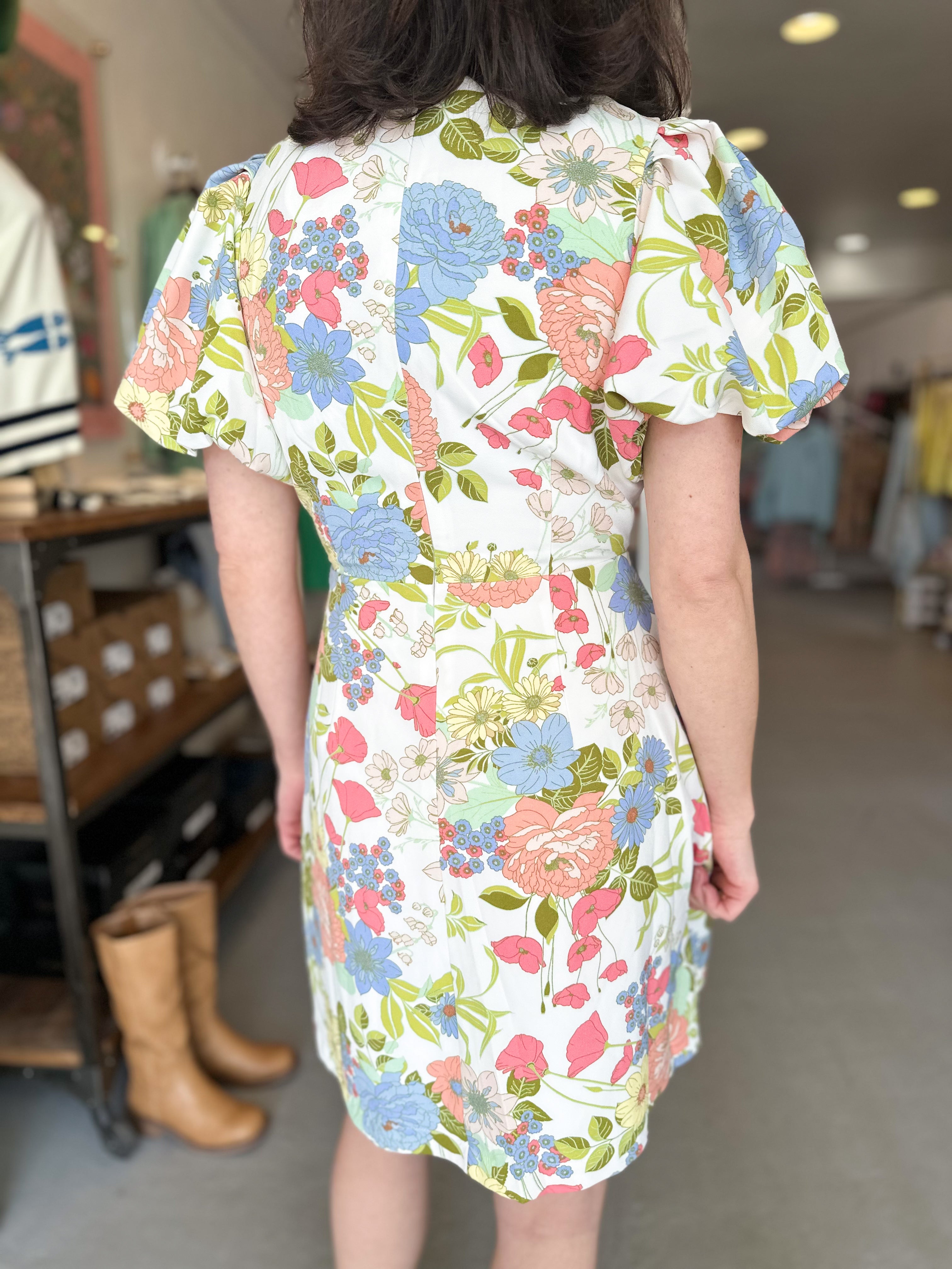 Esther Bubble Sleeve Dress