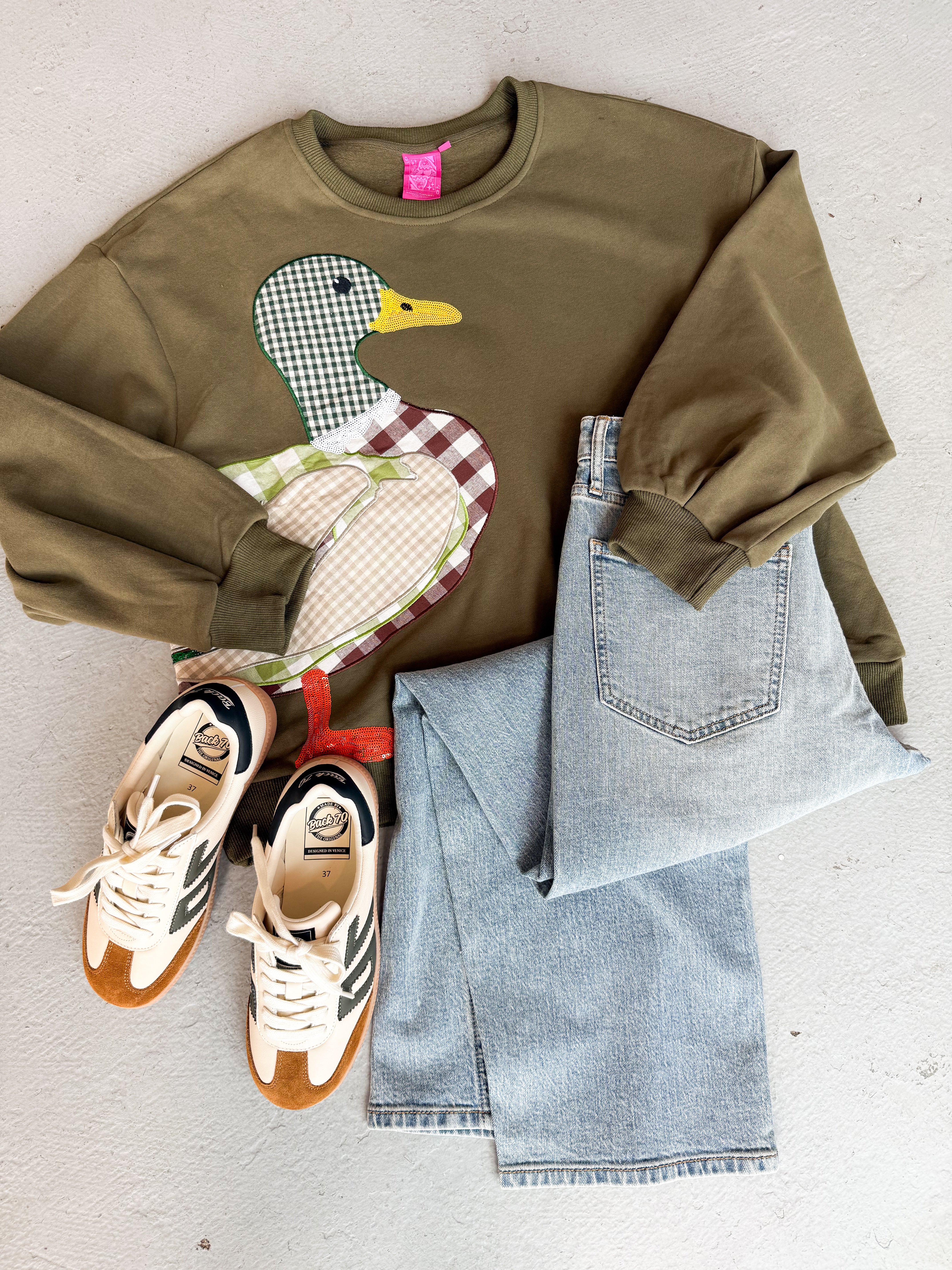 Queen of Sparkles Plaid Duck Sweatshirt