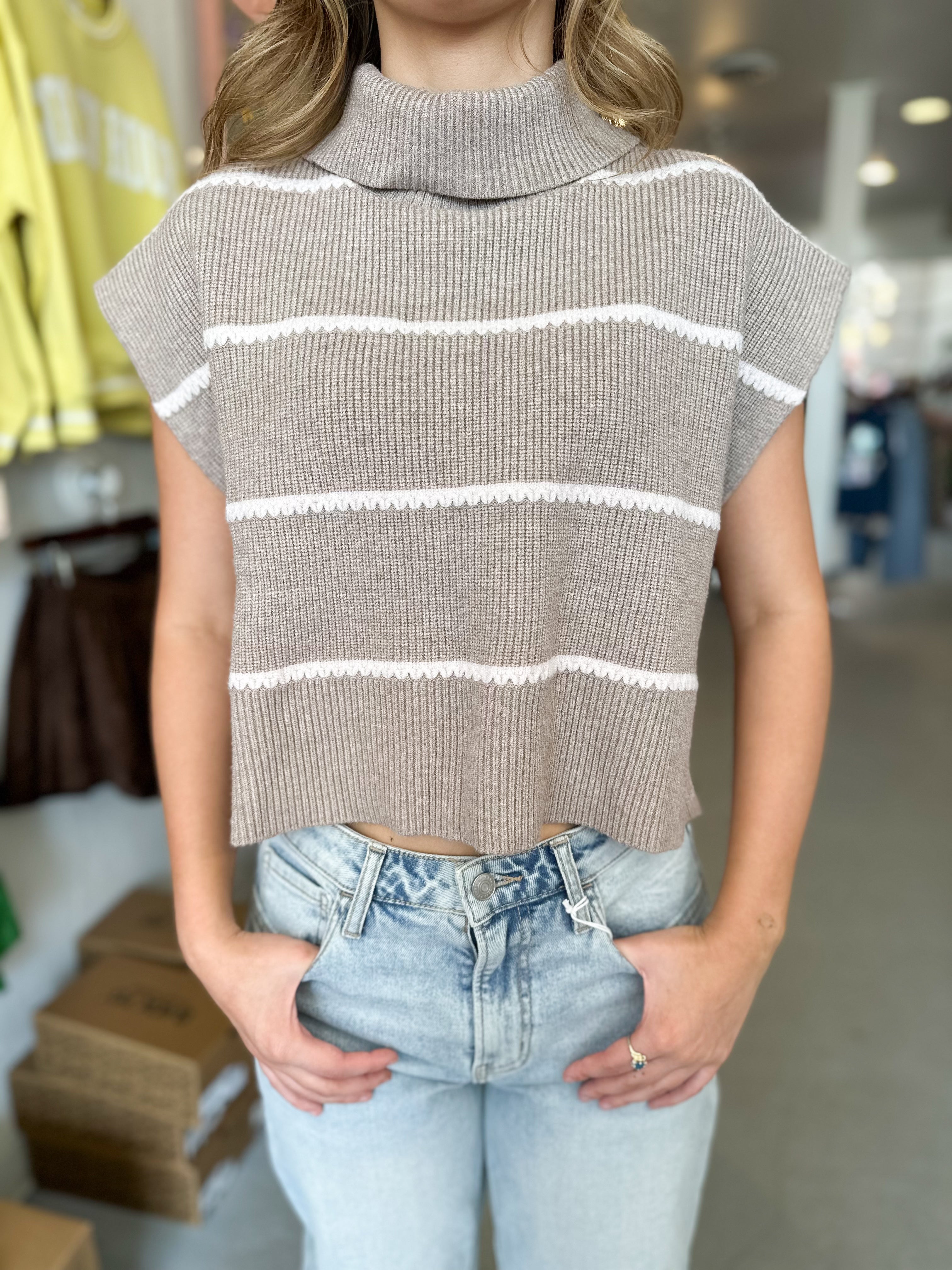 Turtleneck Sweater Vest