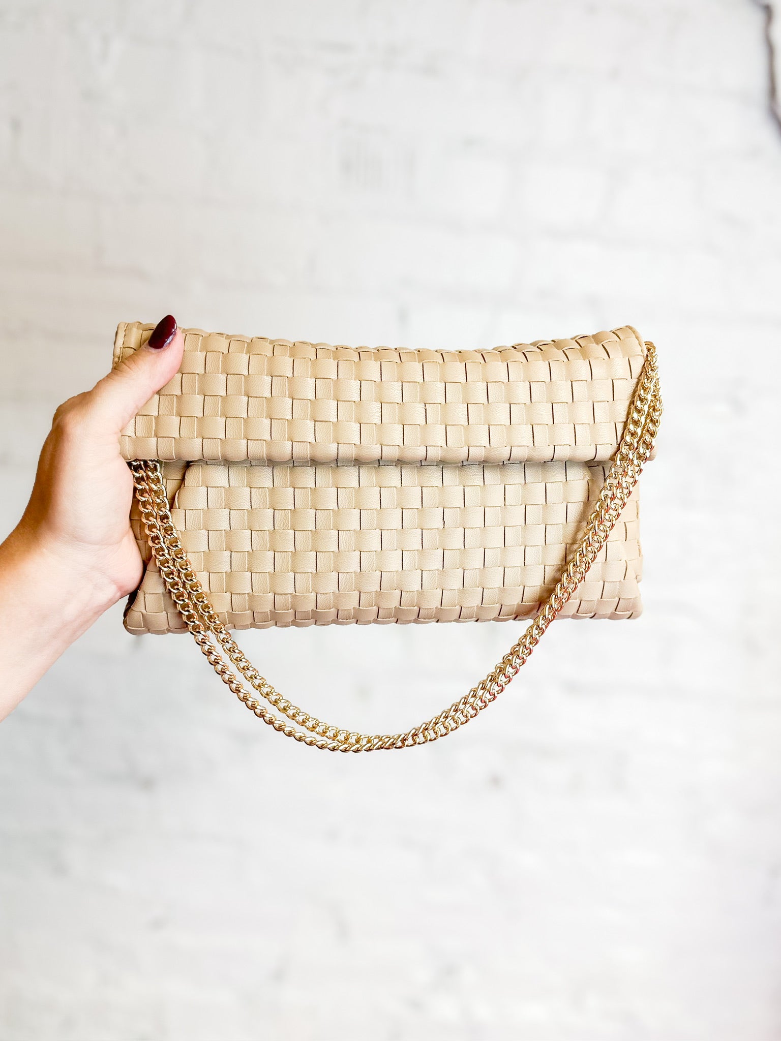 Woven Envelope Crossbody Purse