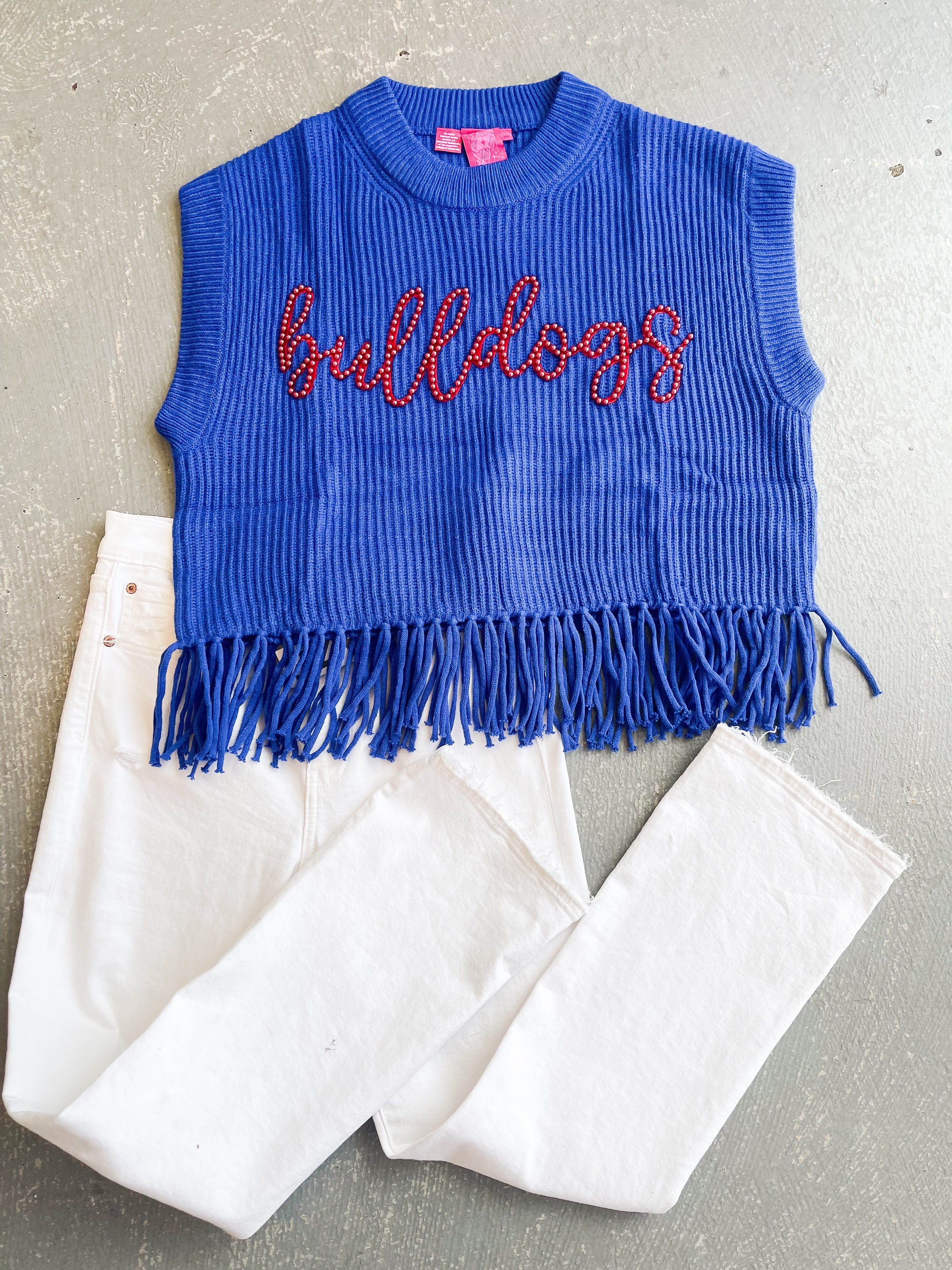 Queen of Sparkles LaTech Bulldog Sweater Vest