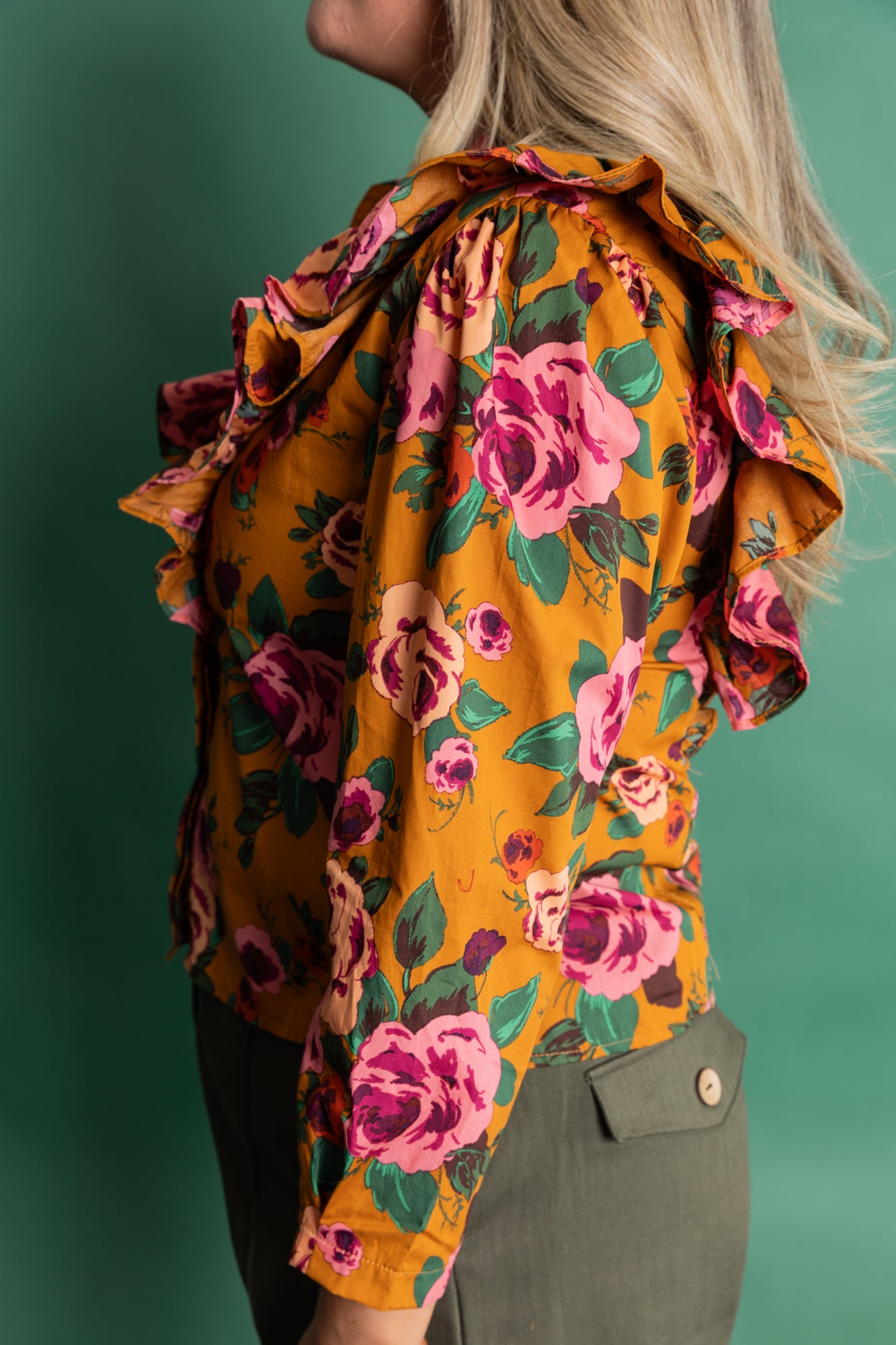 Mustard Floral Top