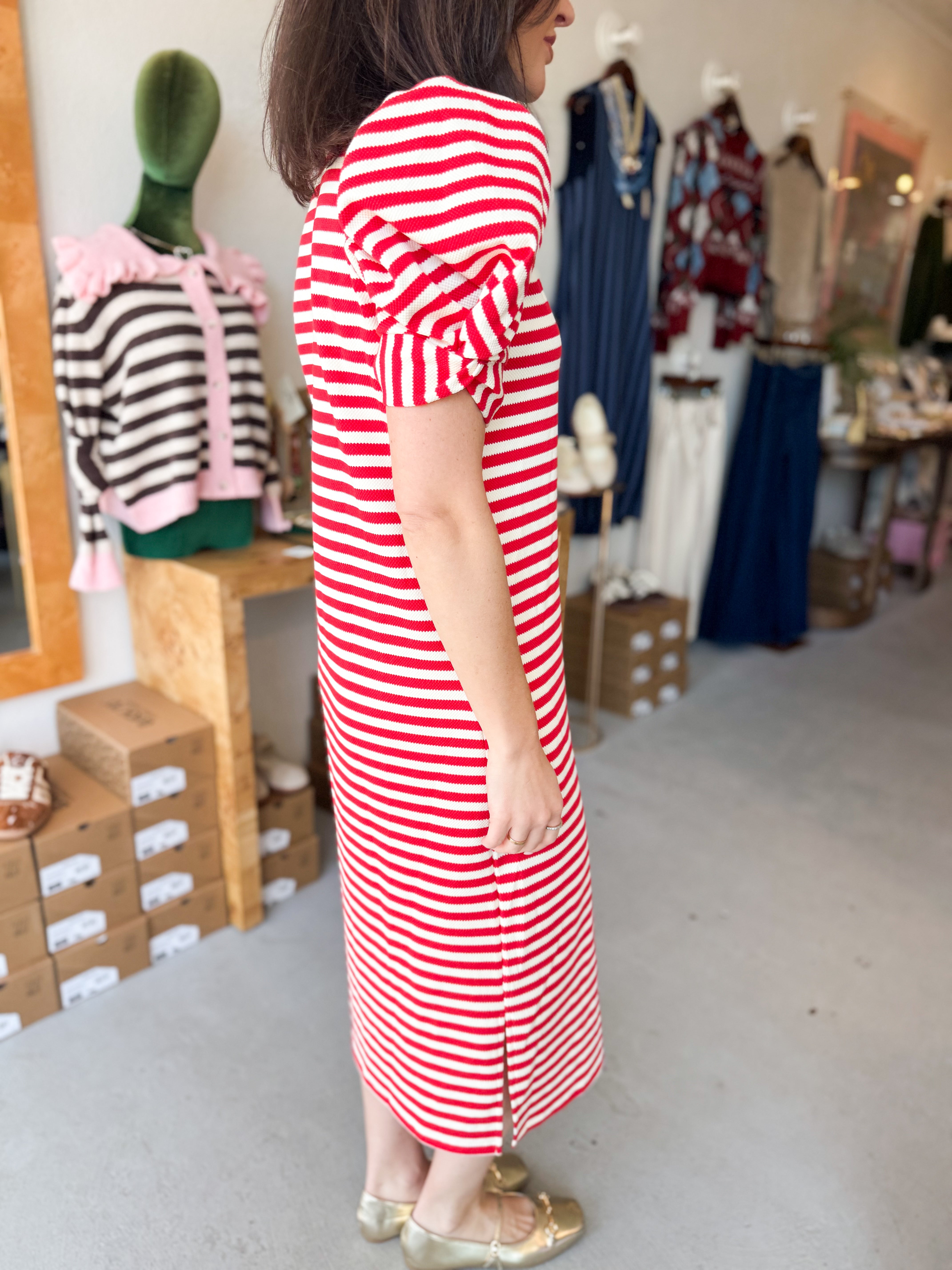 Comfortable Midi Dress Short Sleeve
