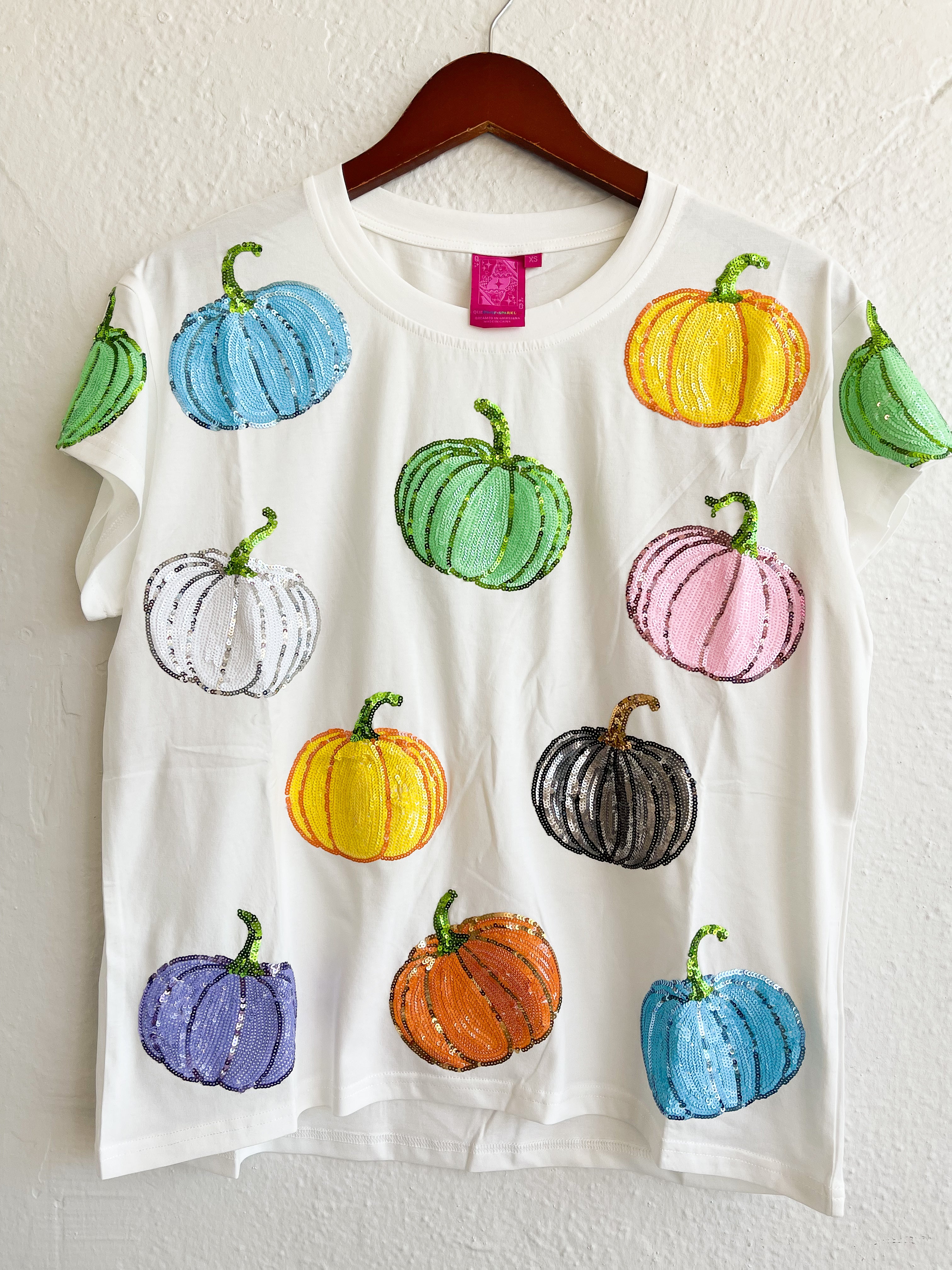 Queen of Sparkles Multi Pumpkin Tee