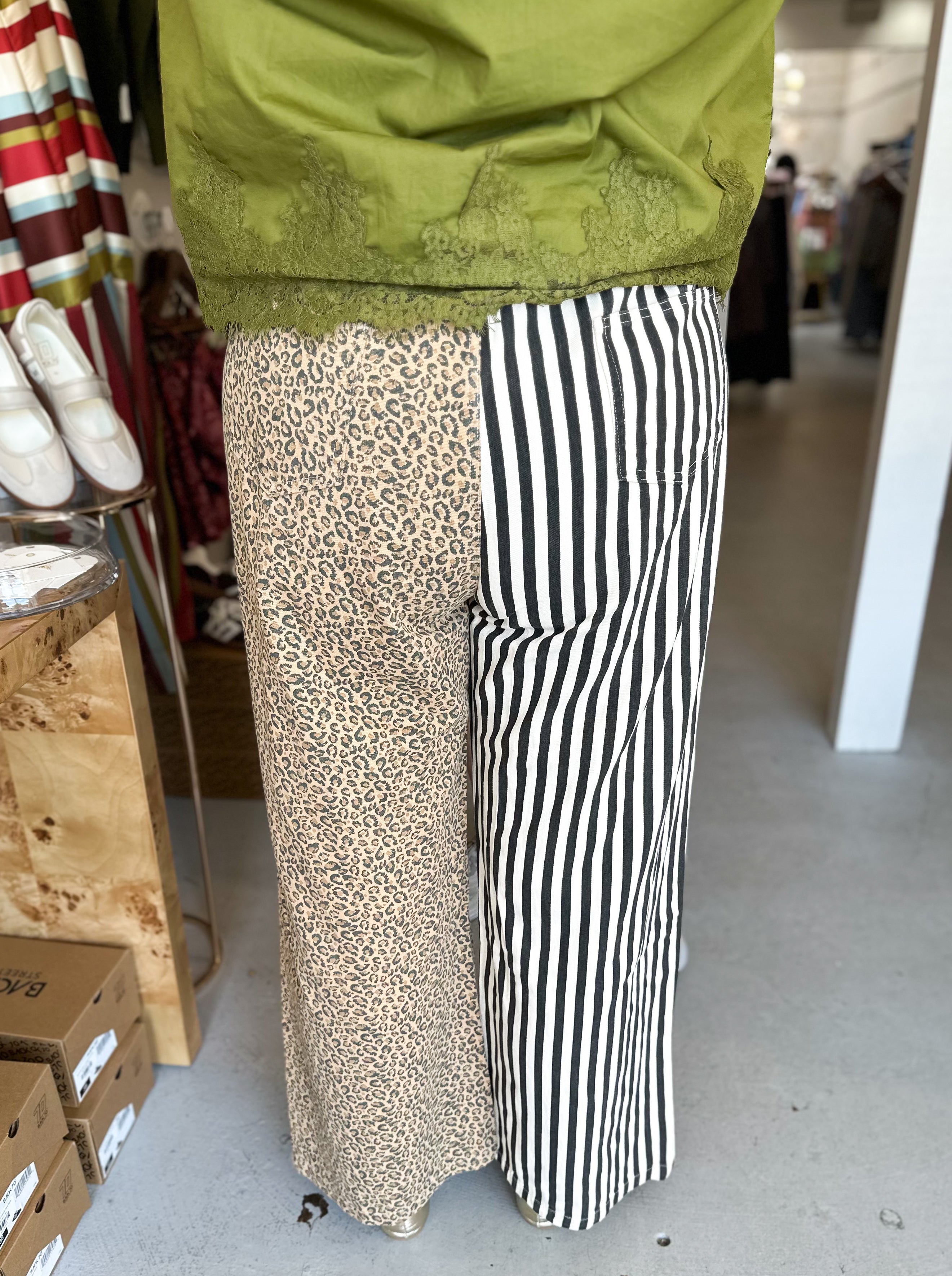 Plus Size Mix & Match Leopard Stripe Pants