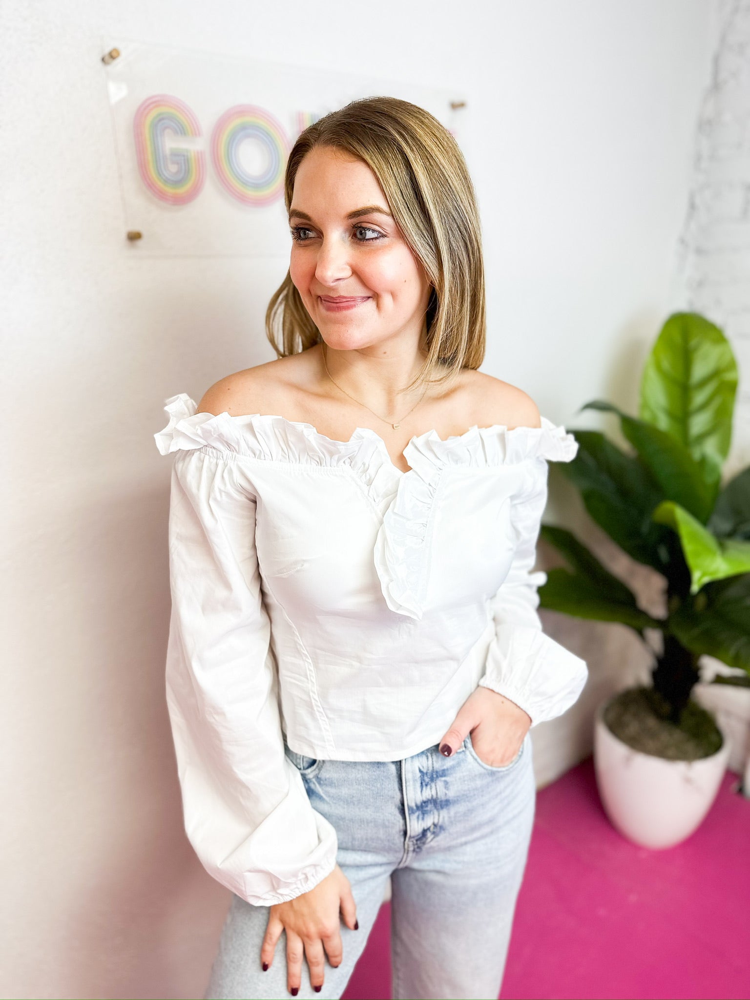 Off The Shoulder Ruffle Blouse