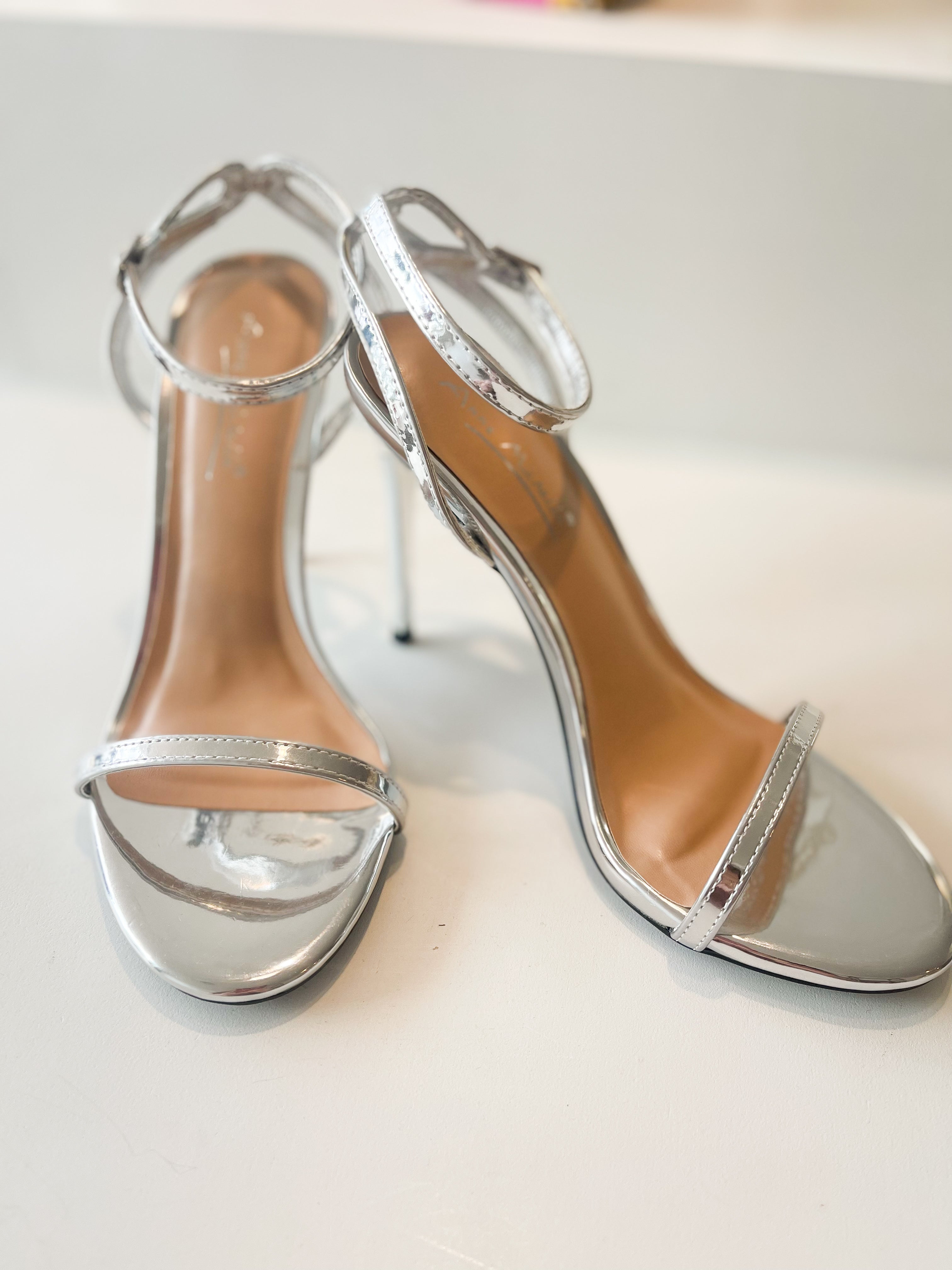 Silver Stiletto Heel