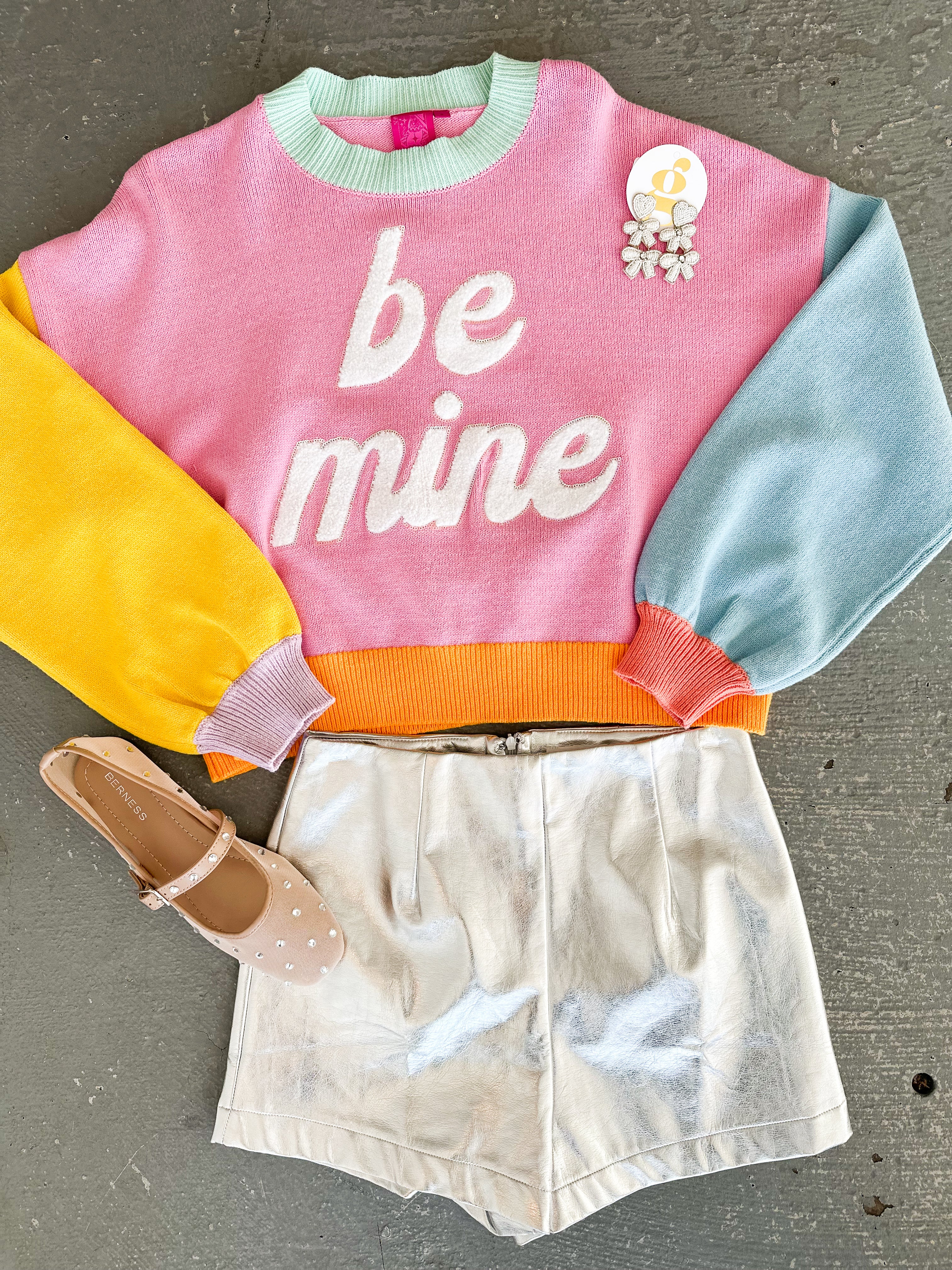 Queen of Sparkles Be Mine Pastel Sweater