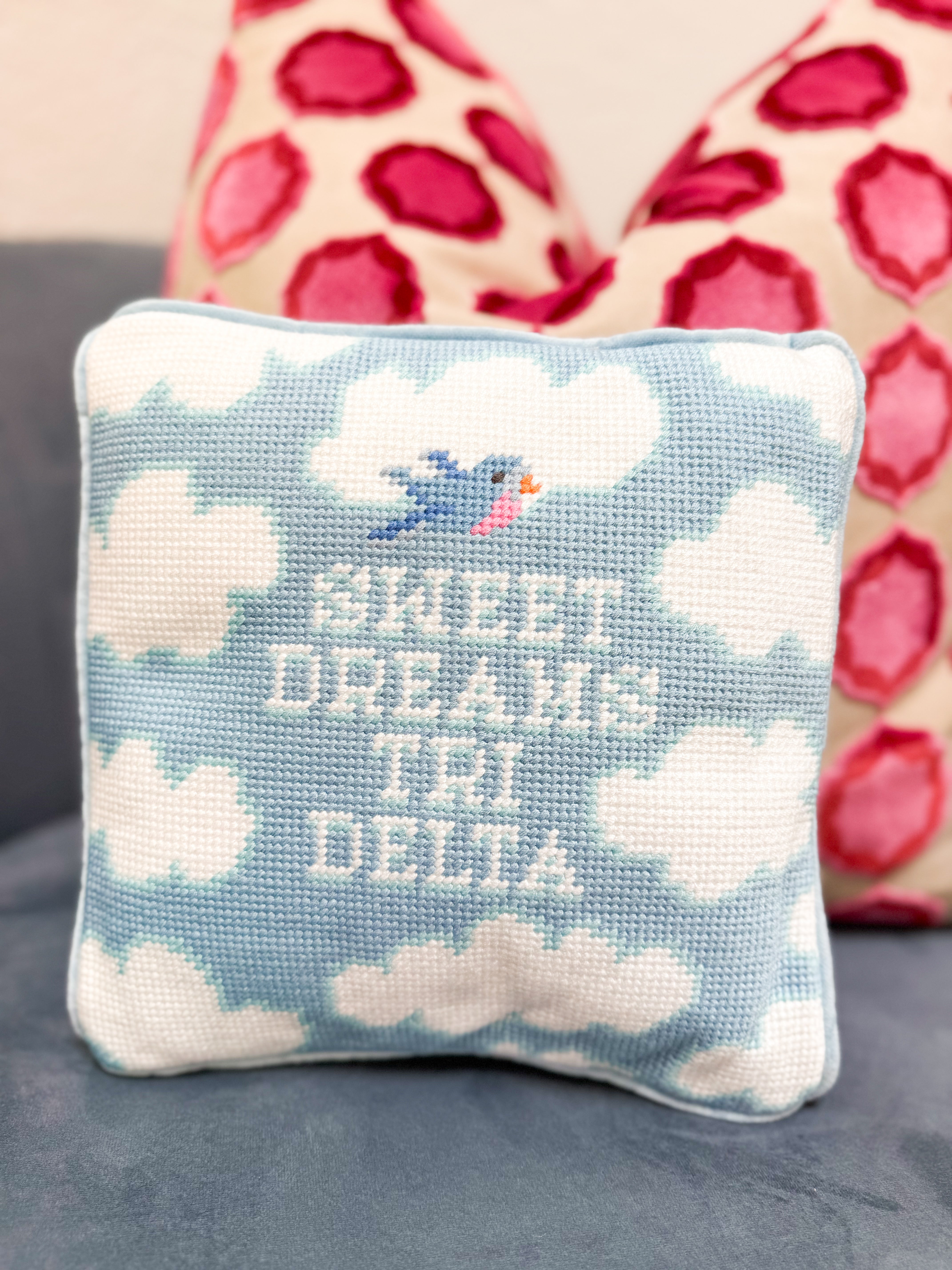 Needlepoint Greek Pillow