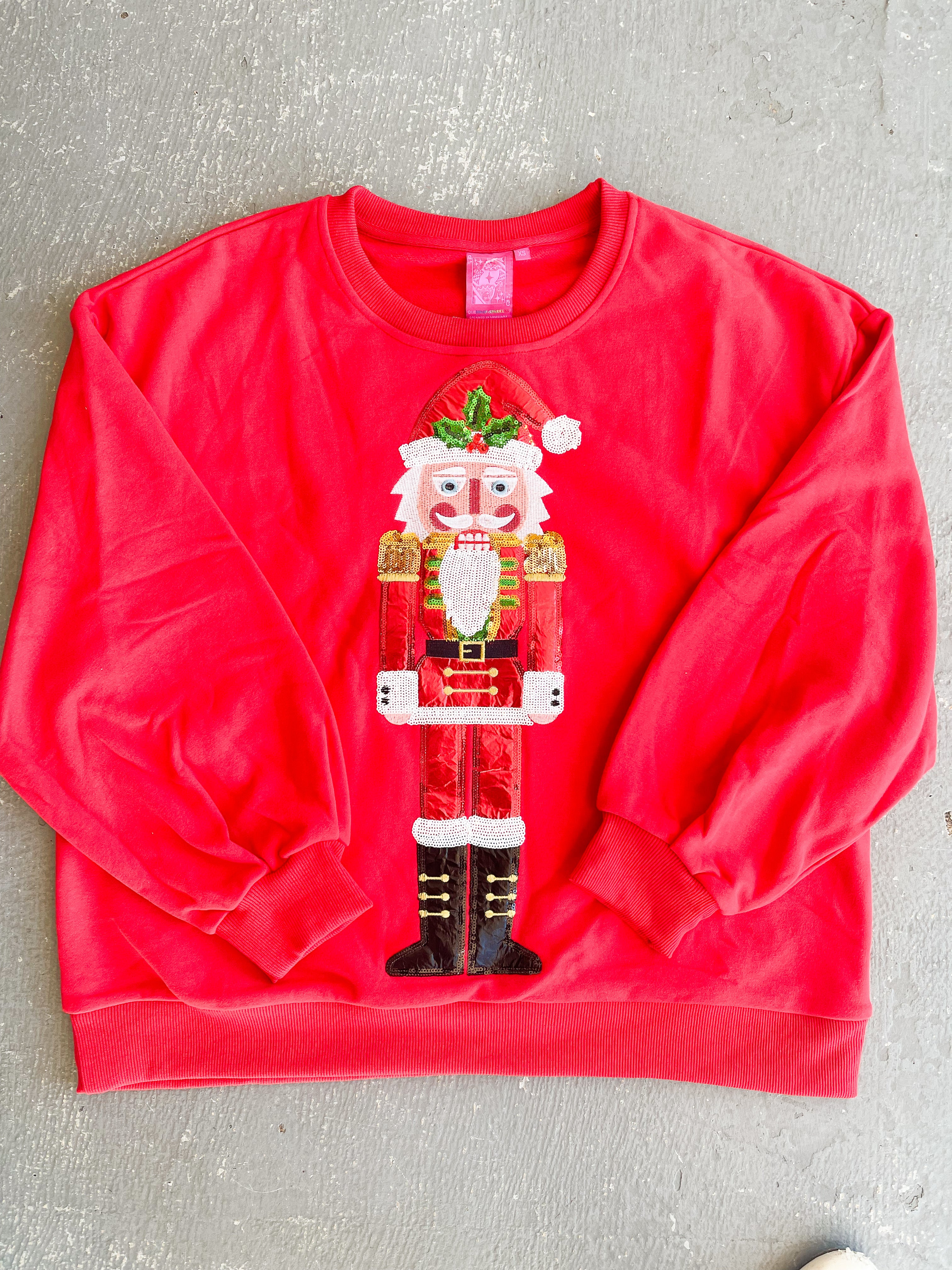 Queen of Sparkles Red Metallic Nutcracker Sweatshirt