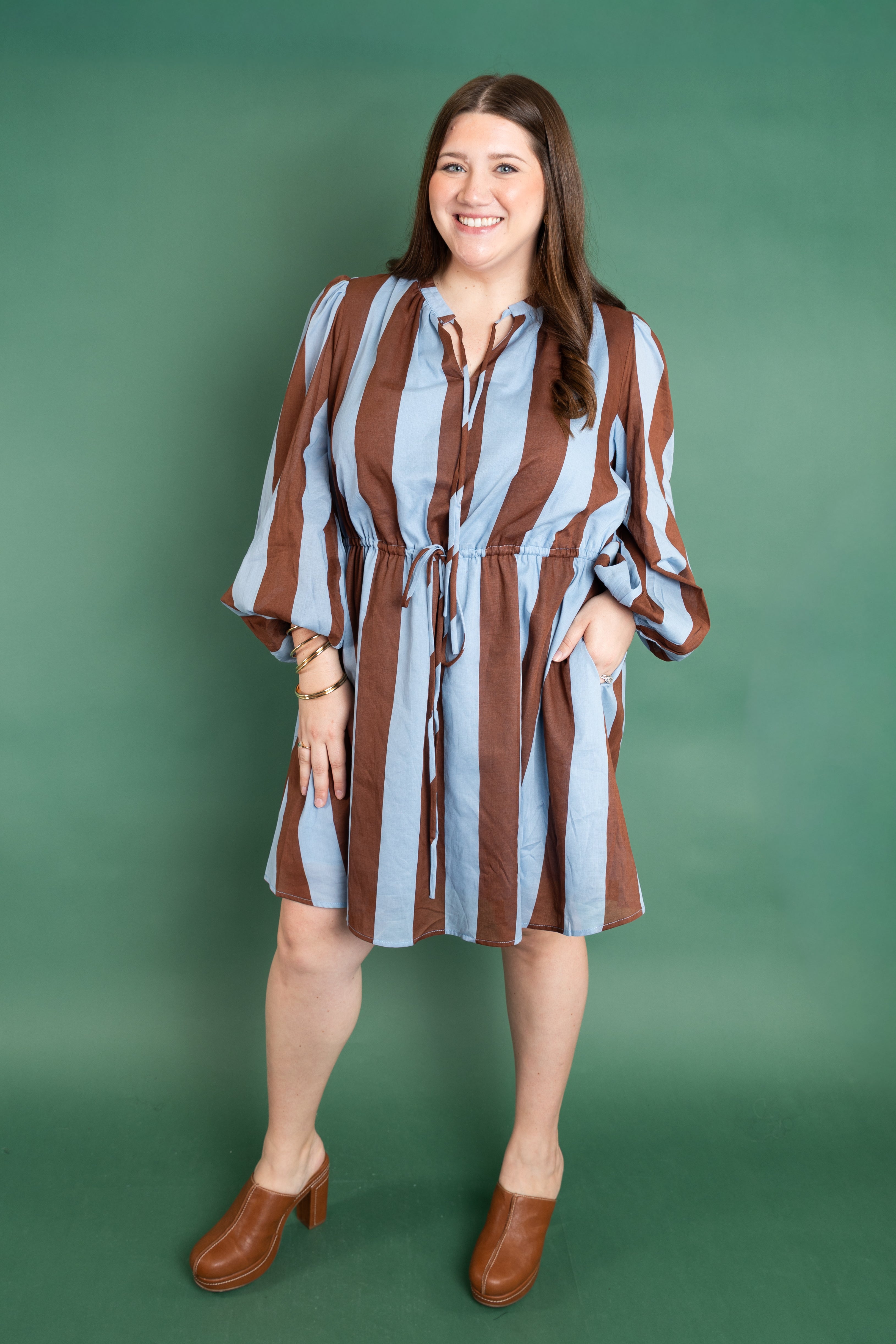 Plus Size Evabelle Stripe Dress