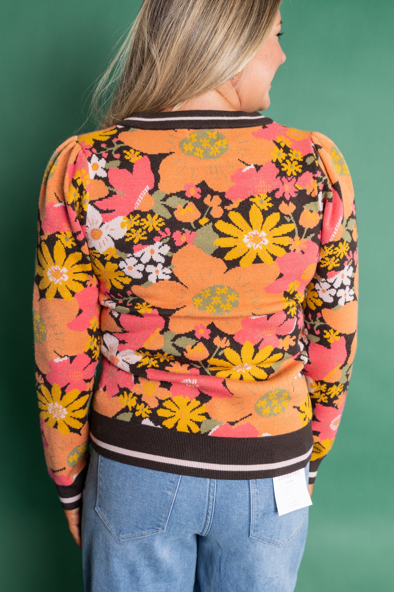 Brown Floral Sweater