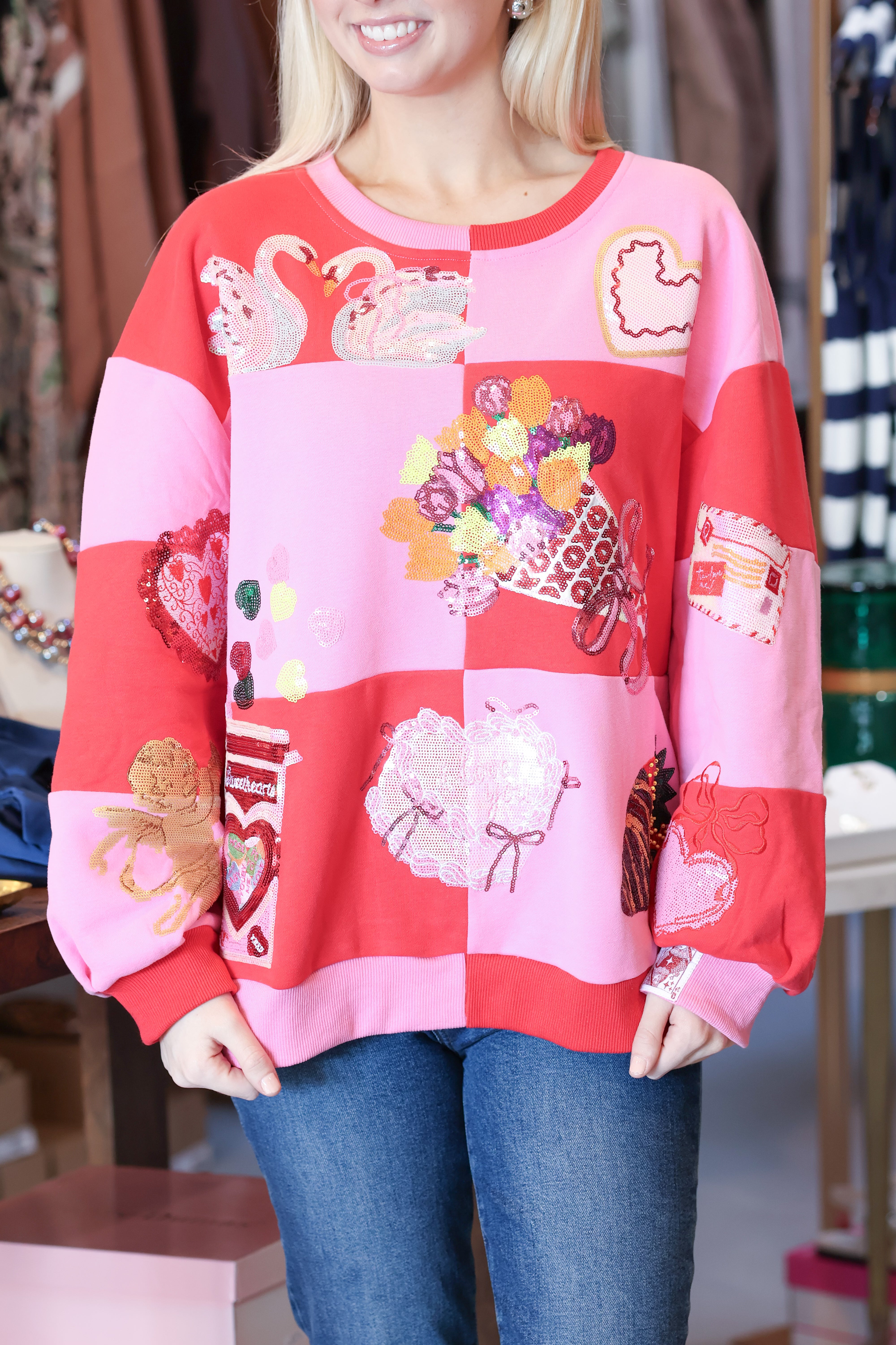 Queen of Sparkles Red/Pink Check Valentines Icon